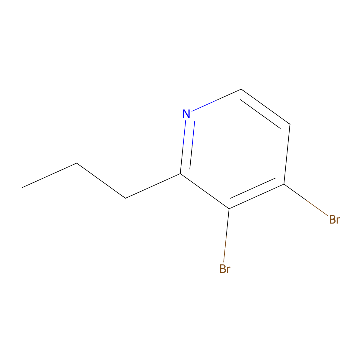 3,4-Dibromo-2-(n-propyl)pyridine molecular structure, CAS 1381934-48-0