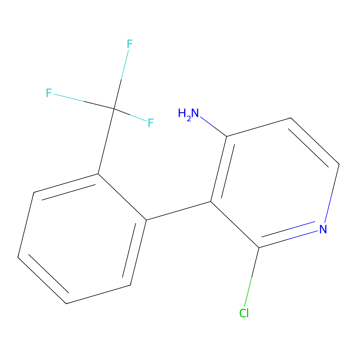2-Chloro-4-amino-3-(2-trifluoromethylphenyl)pyridine molecular structure, CAS 1381934-50-4