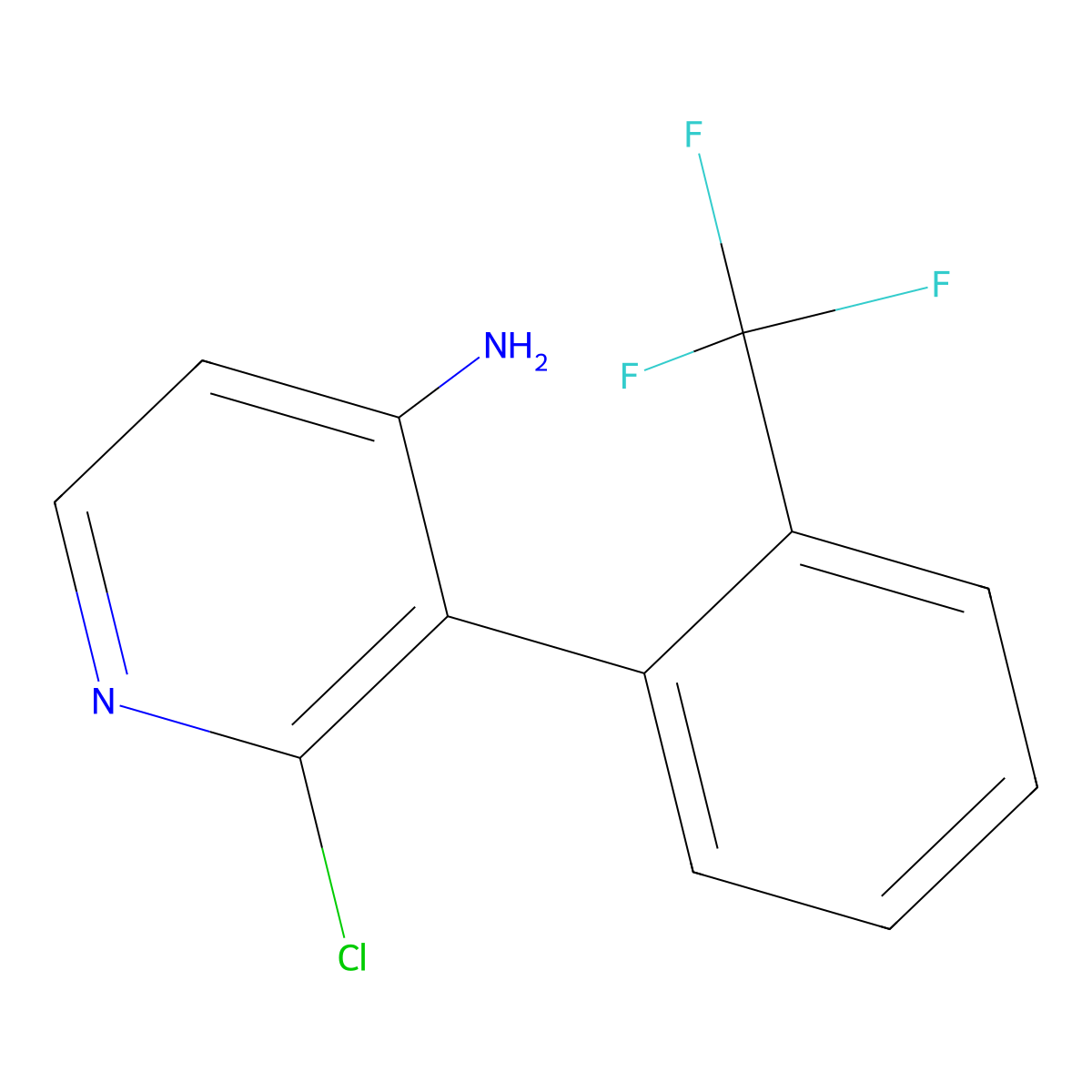 2-Chloro-4-amino-3-(2-trifluoromethylphenyl)pyridine molecular structure, CAS 1381934-50-4