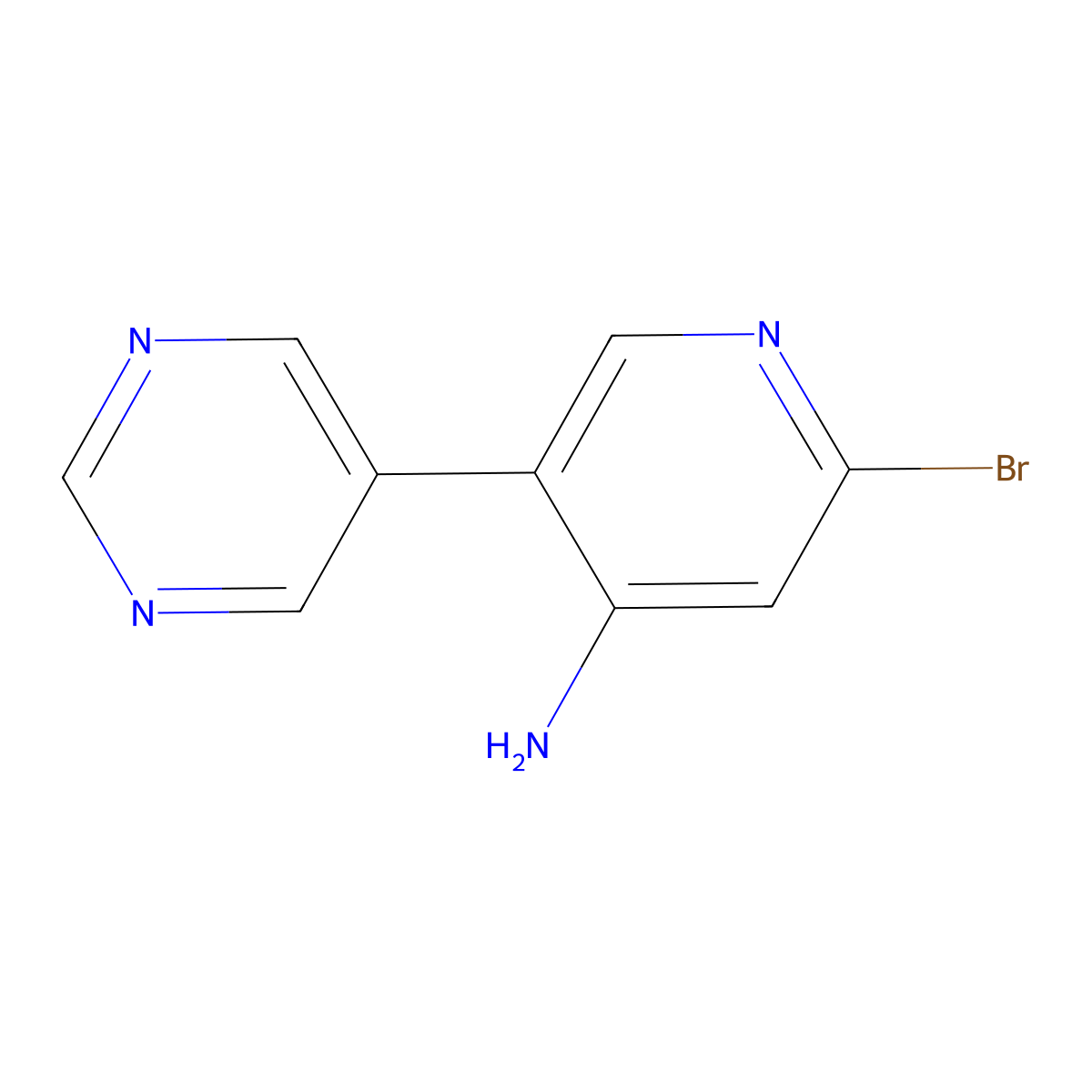 2-Bromo-4-amino-5-(5-pyrimidyl)pyridine molecular structure, CAS 1381934-56-0