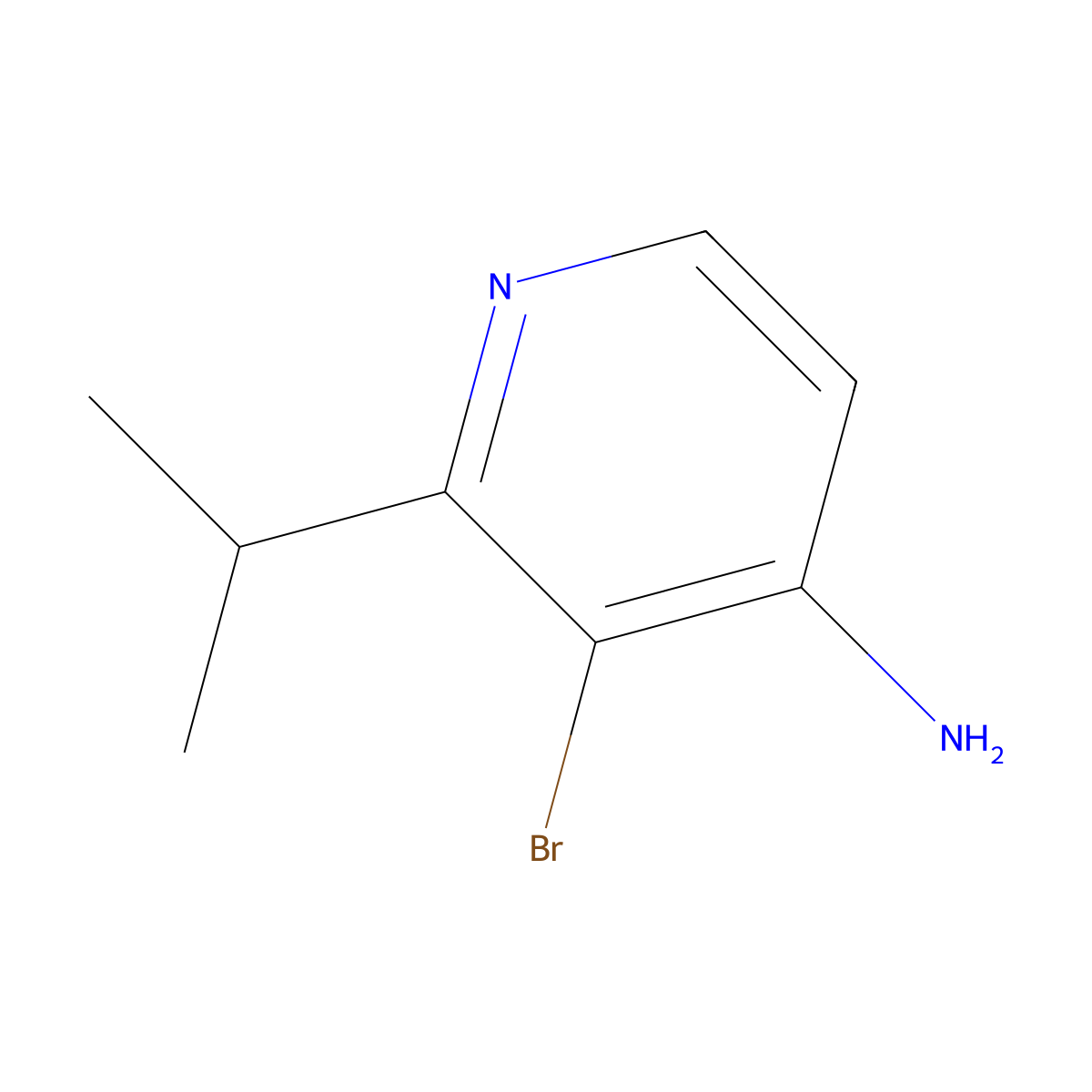 3-Bromo-2-(propan-2-YL)pyridin-4-amine molecular structure, CAS 1381934-57-1