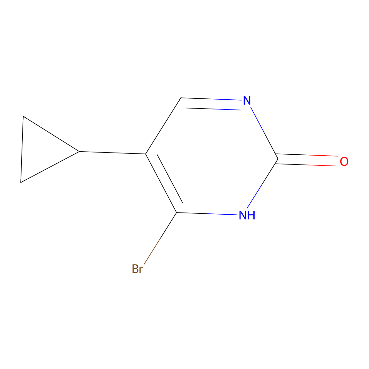 4-Bromo-2-hydroxy-5-(cyclopropyl)pyrimidine molecular structure, CAS 1381934-58-2