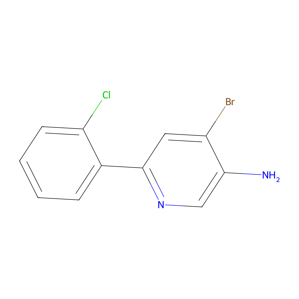 4-Bromo-3-amino-6-(2-chlorophenyl)pyridine molecular structure, CAS 1381934-59-3