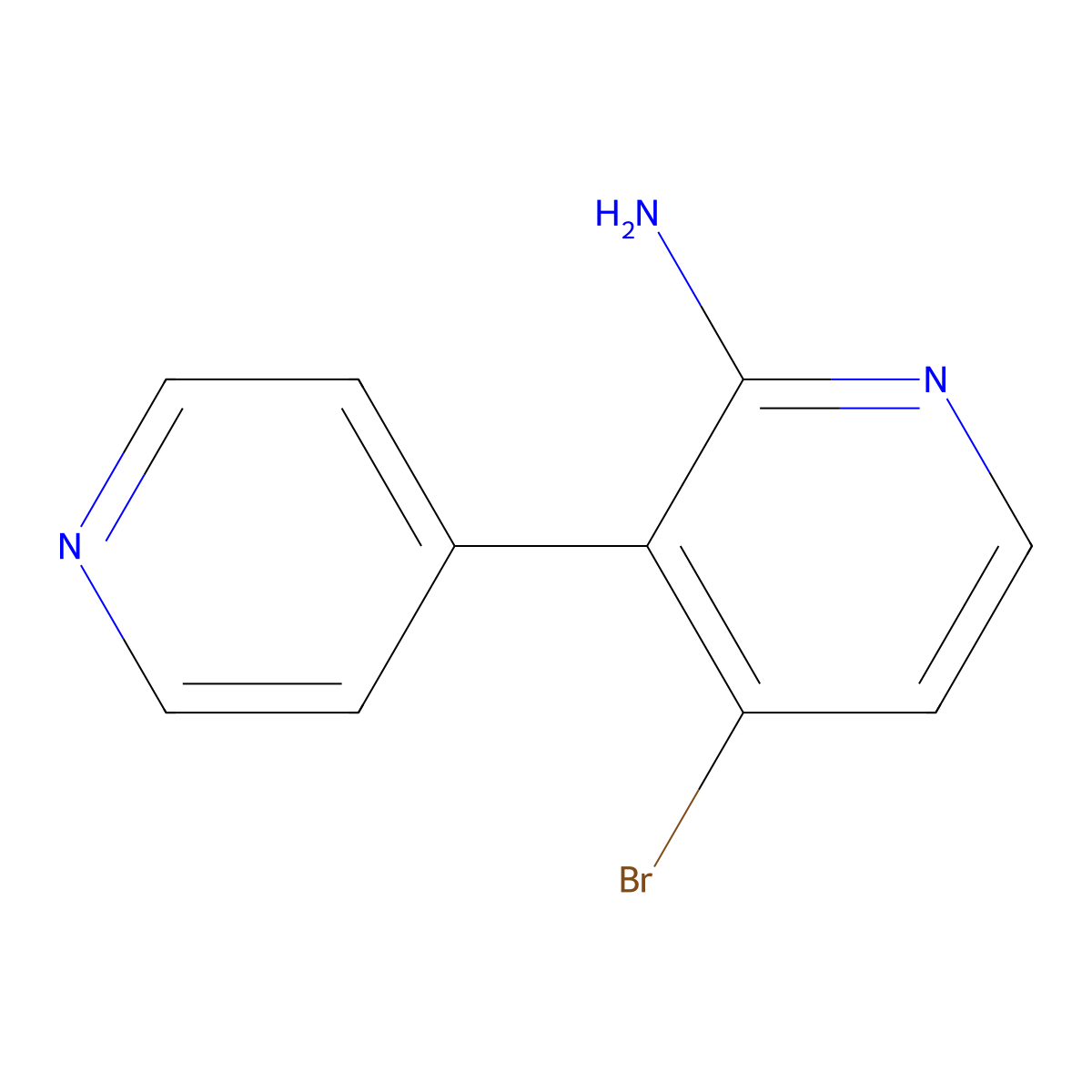 2-Amino-4-bromo-3-(4-pyridyl)pyridine molecular structure, CAS 1381934-60-6