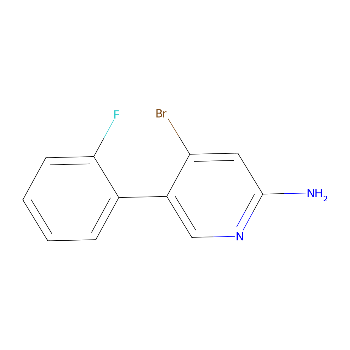 2-Amino-4-bromo-5-(2-fluorophenyl)pyridine molecular structure, CAS 1381934-62-8