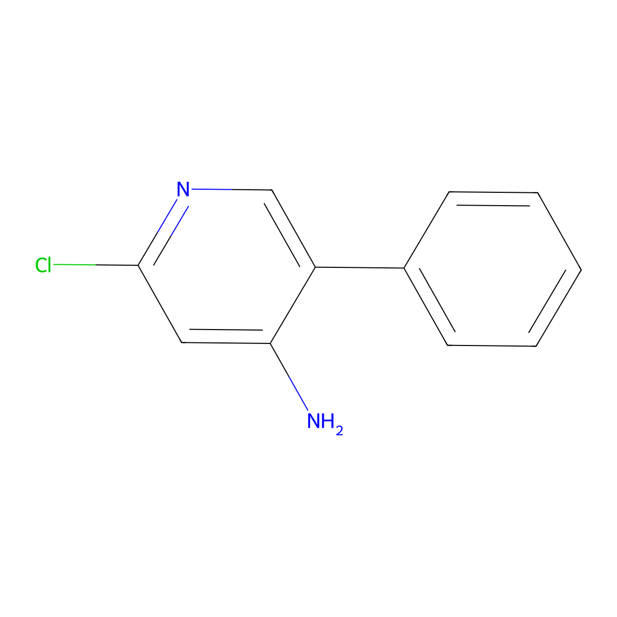 2-Chloro-4-amino-5-phenylpyridine molecular structure, CAS 1381934-65-1
