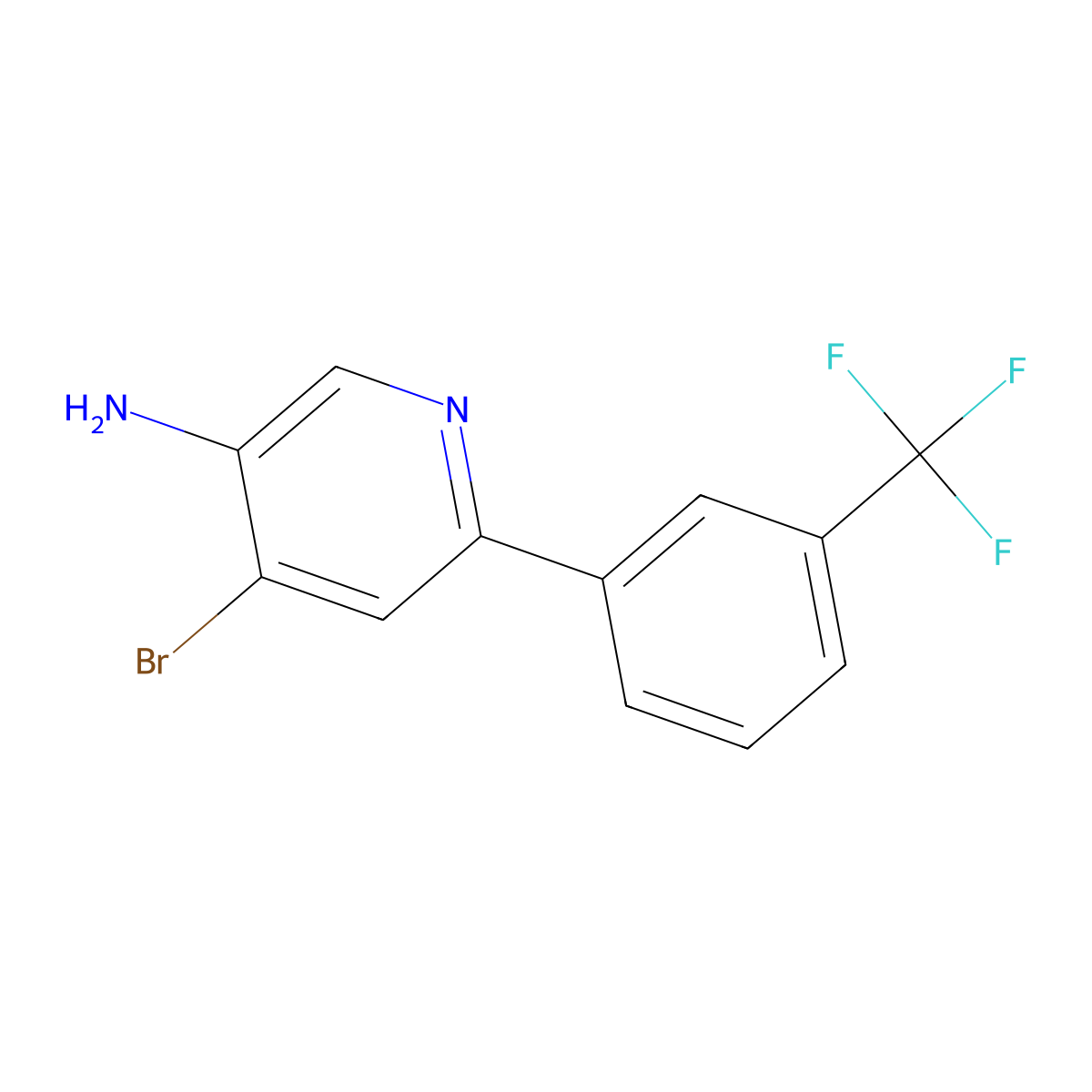 4-Bromo-3-amino-6-(3-trifluoromethylphenyl)pyridine molecular structure, CAS 1381934-68-4