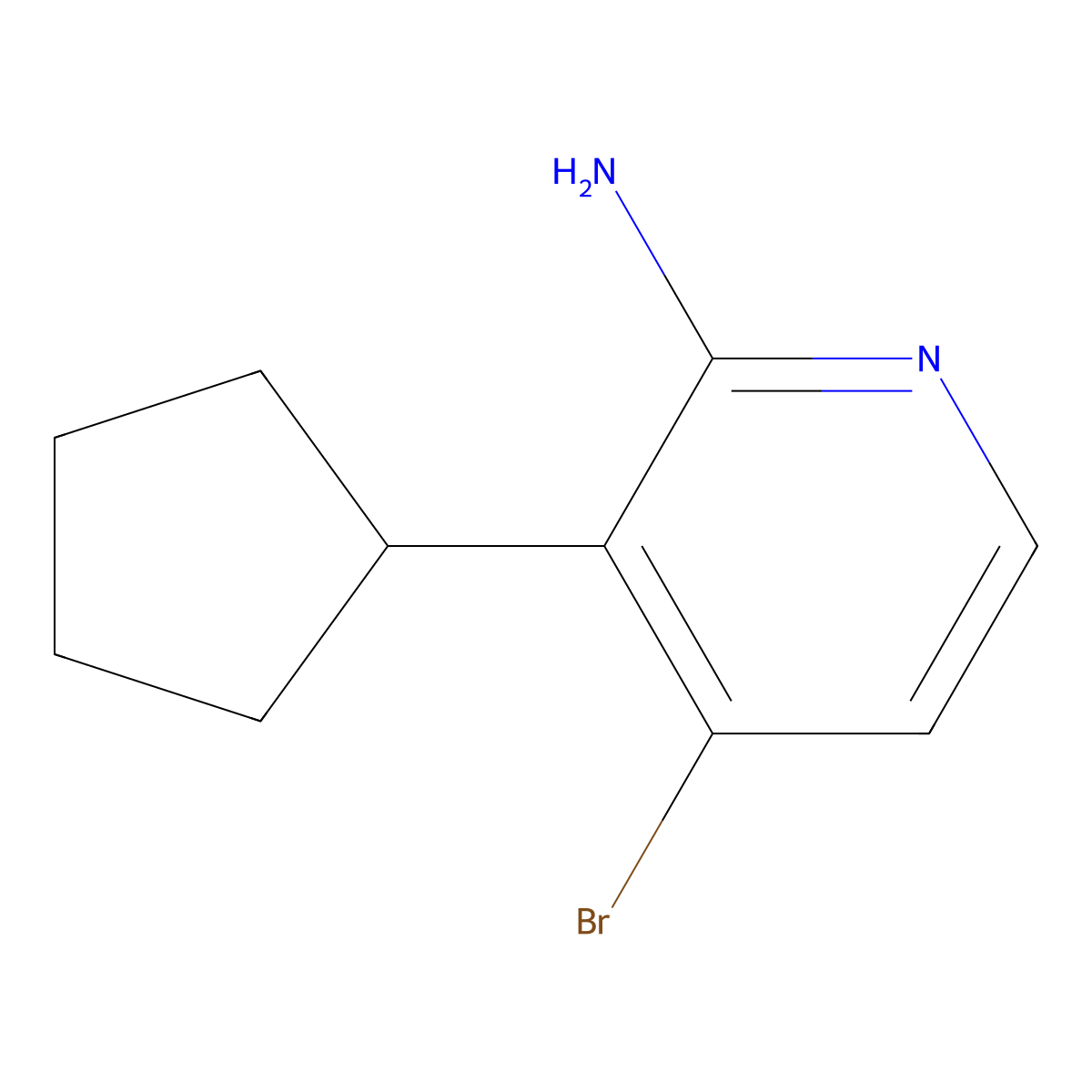 2-Amino-4-bromo-3-(cyclopentyl)pyridine molecular structure, CAS 1381934-72-0