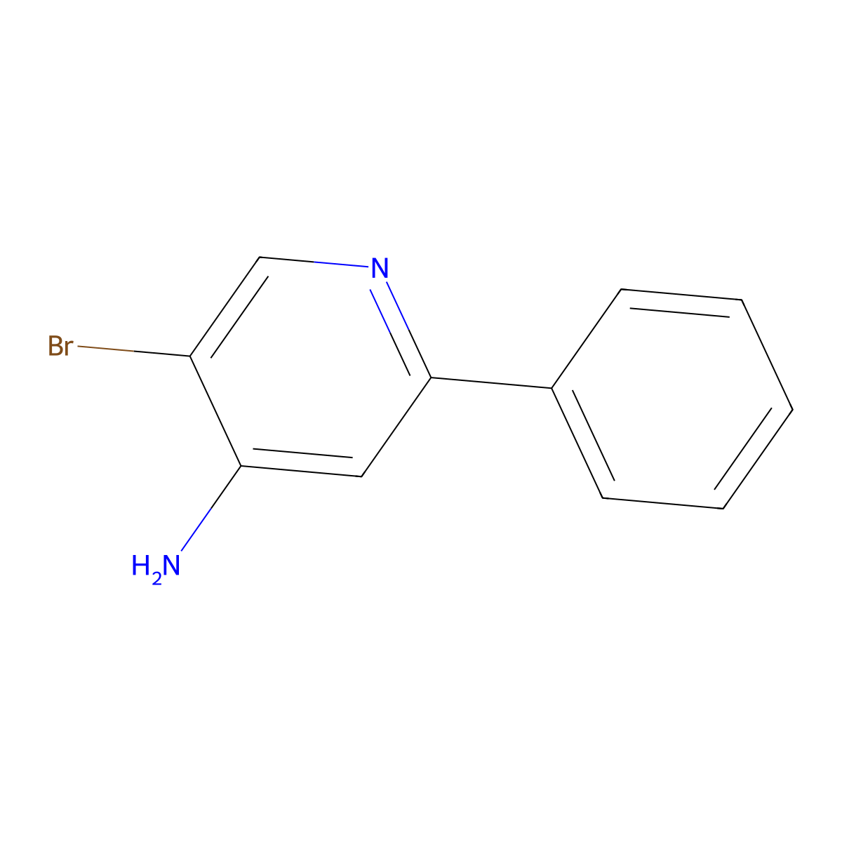 5-Bromo-2-phenylpyridin-4-amine molecular structure, CAS 1381934-75-3