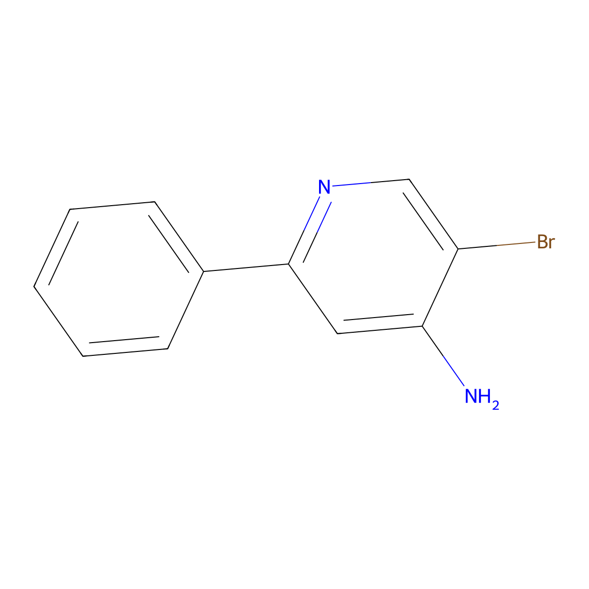 5-Bromo-2-phenylpyridin-4-amine molecular structure, CAS 1381934-75-3