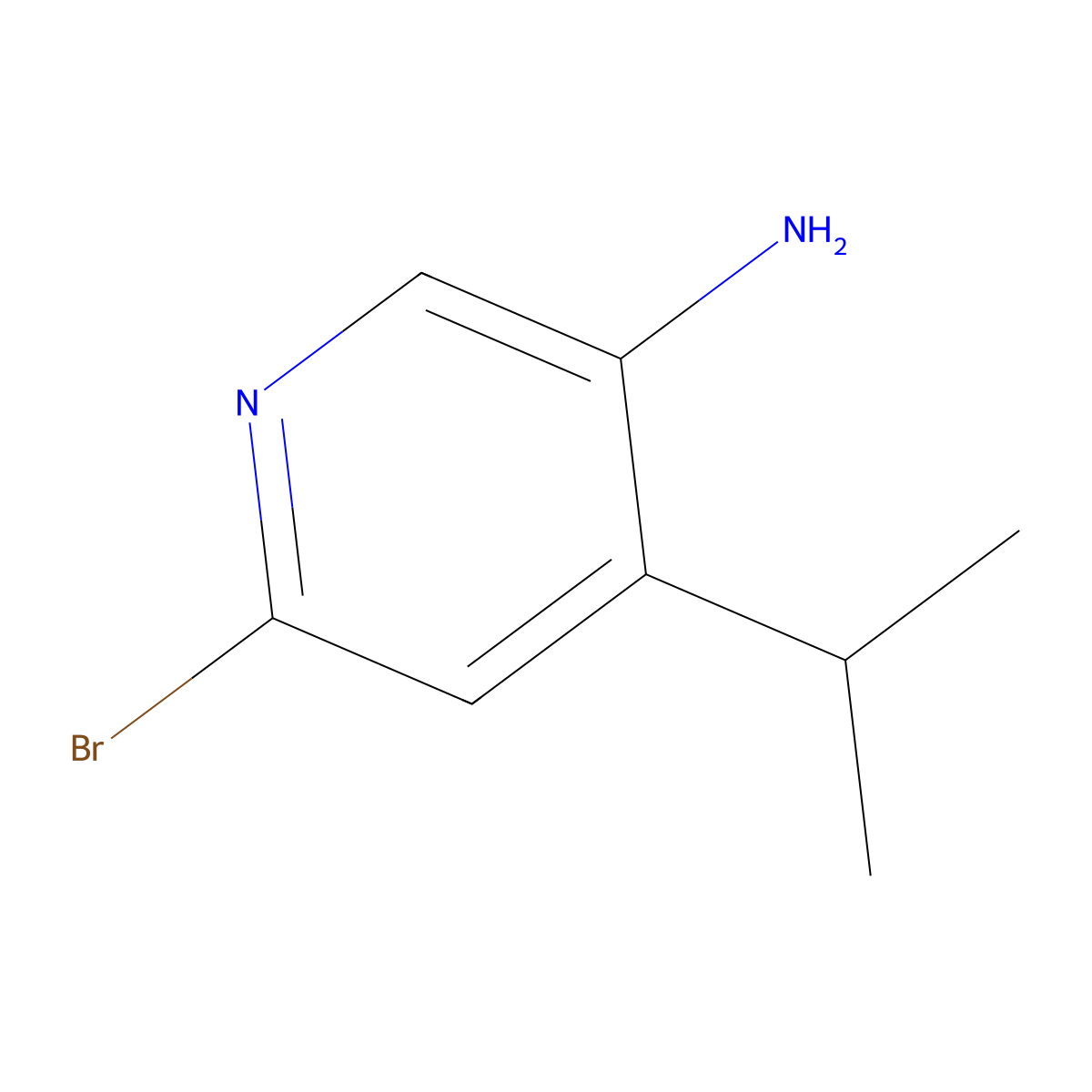 2-Bromo-5-amino-4-(iso-propyl)pyridine molecular structure, CAS 1381934-76-4