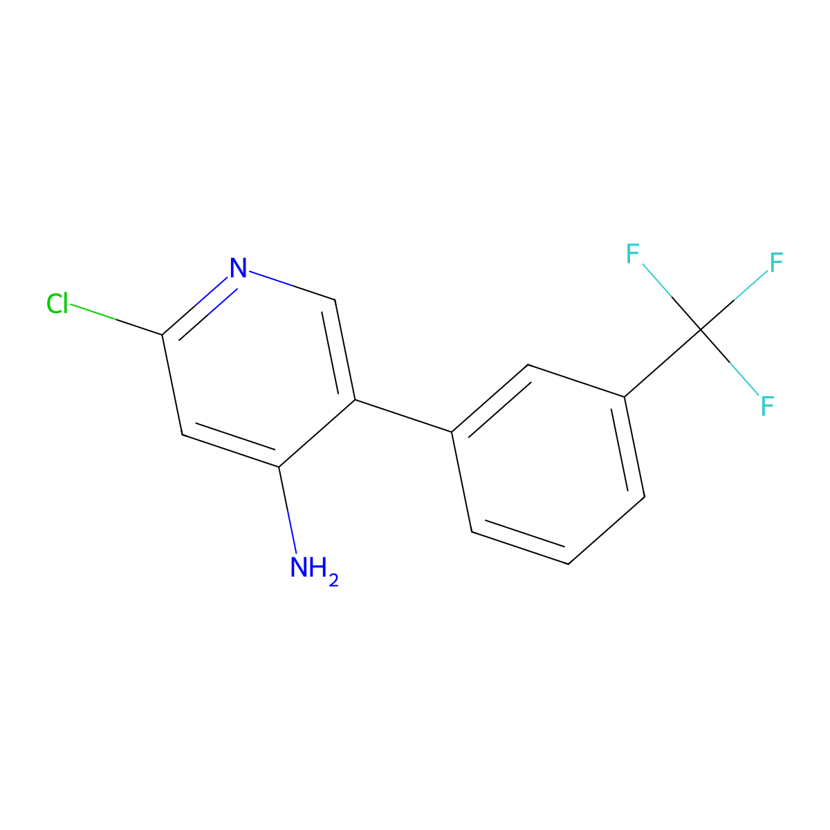 2-Chloro-4-amino-5-(3-trifluoromethylphenyl)pyridine molecular structure, CAS 1381934-79-7