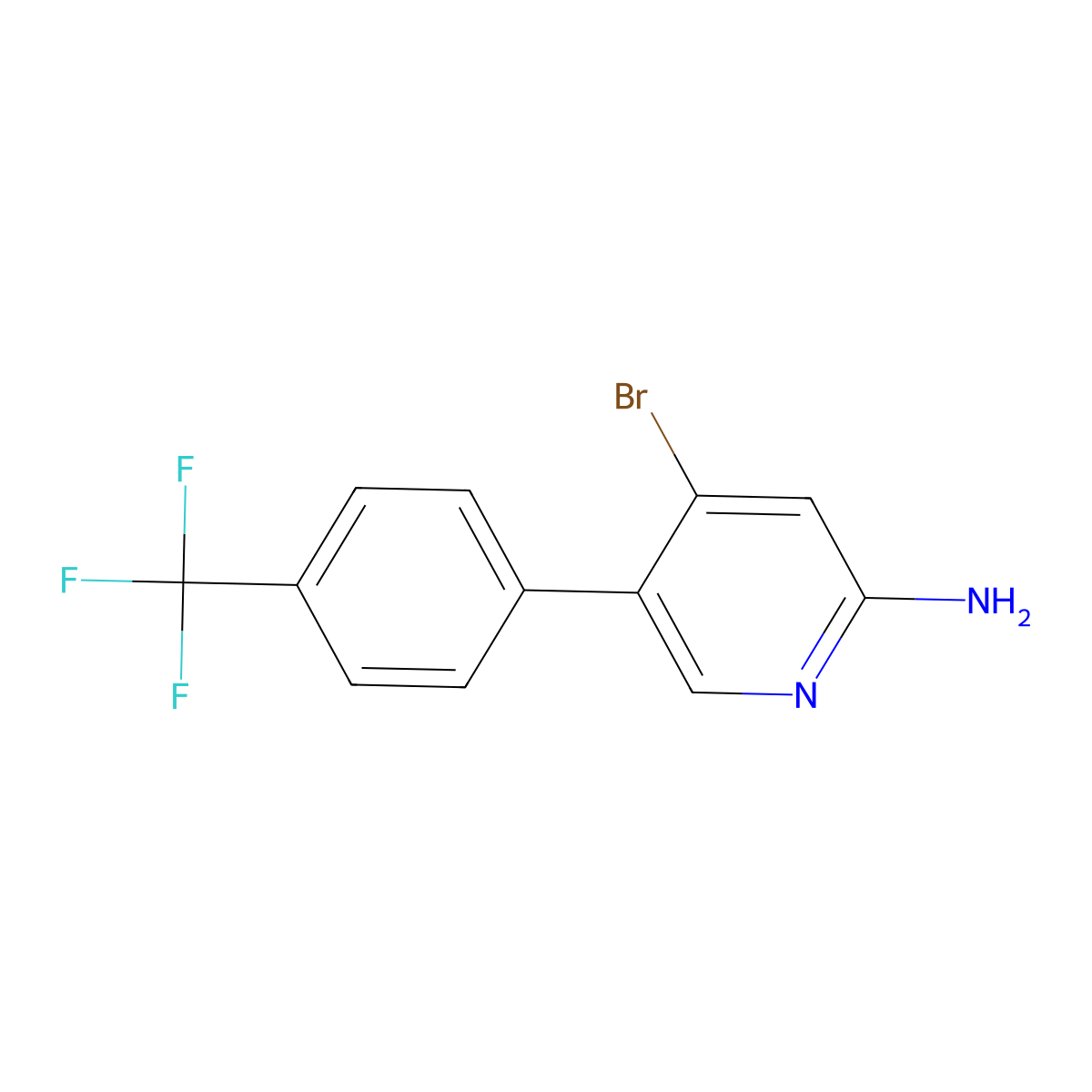 2-Amino-4-bromo-5-(4-trifluoromethylphenyl)pyridine molecular structure, CAS 1381934-81-1