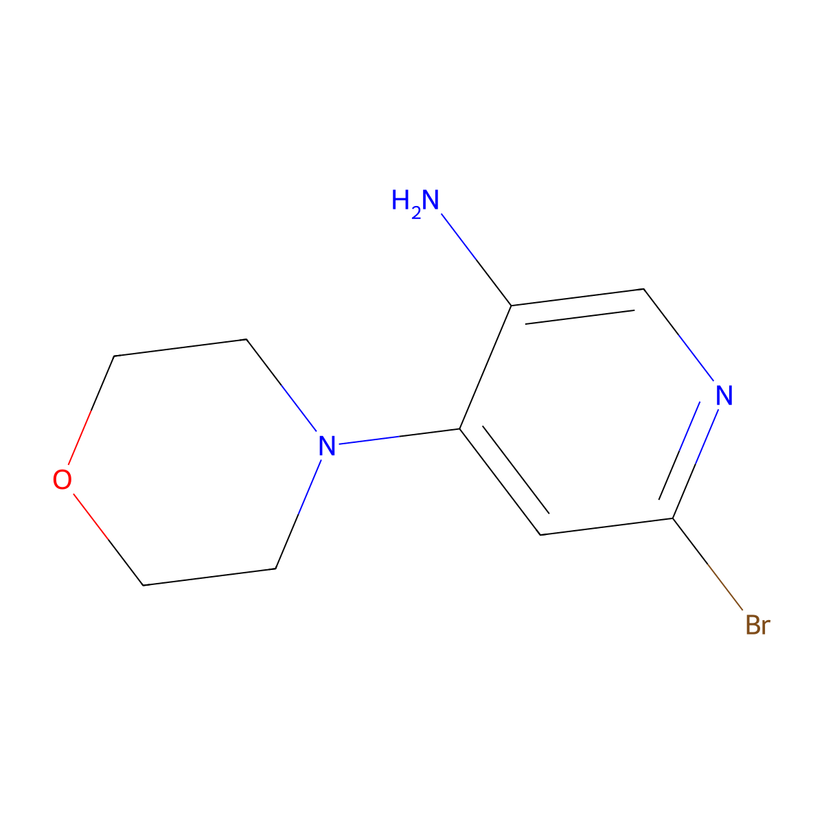2-Bromo-5-amino-4-(morpholino)pyridine molecular structure, CAS 1381934-82-2