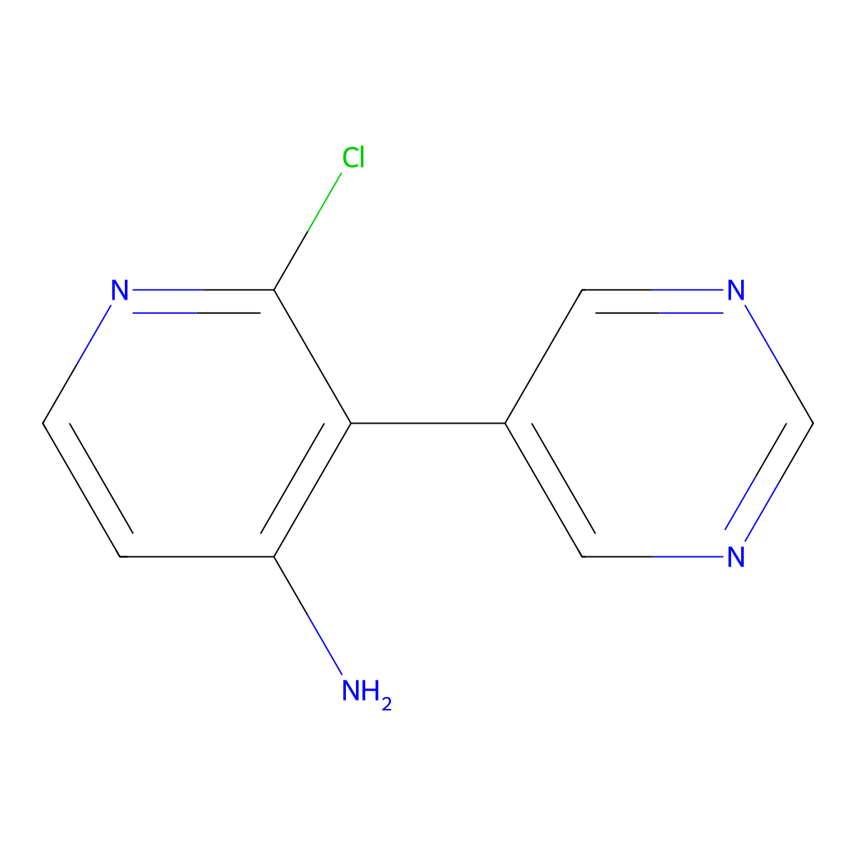 2-Chloro-4-amino-3-(5-pyrimidyl)pyridine molecular structure, CAS 1381934-86-6