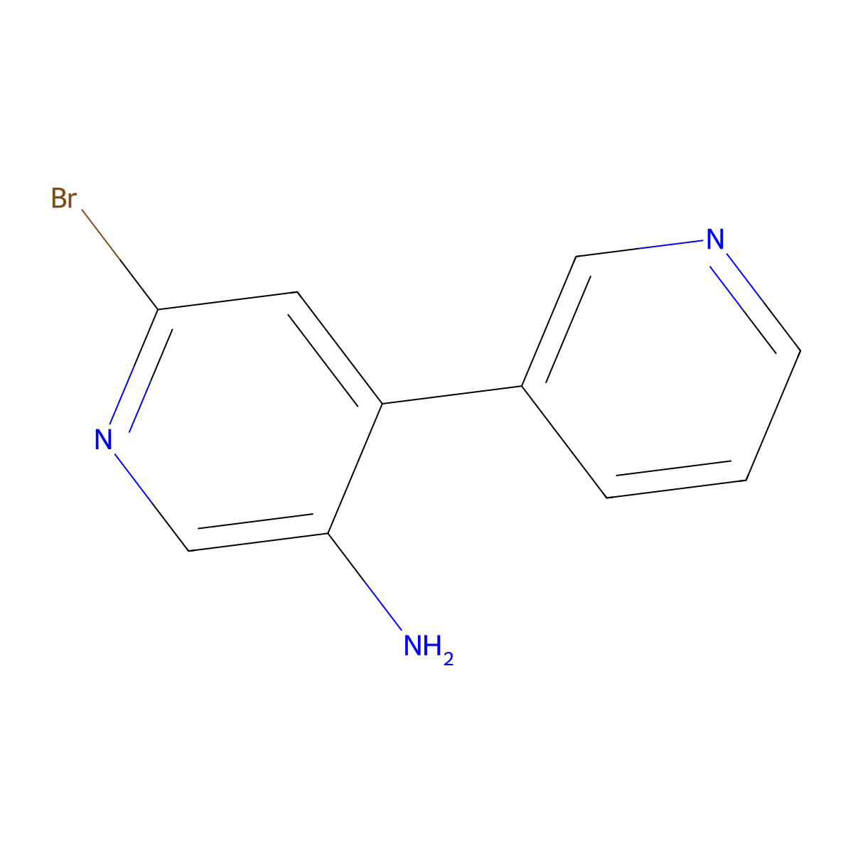 2-Bromo-5-amino-4-(3-pyridyl)pyridine molecular structure, CAS 1381934-87-7