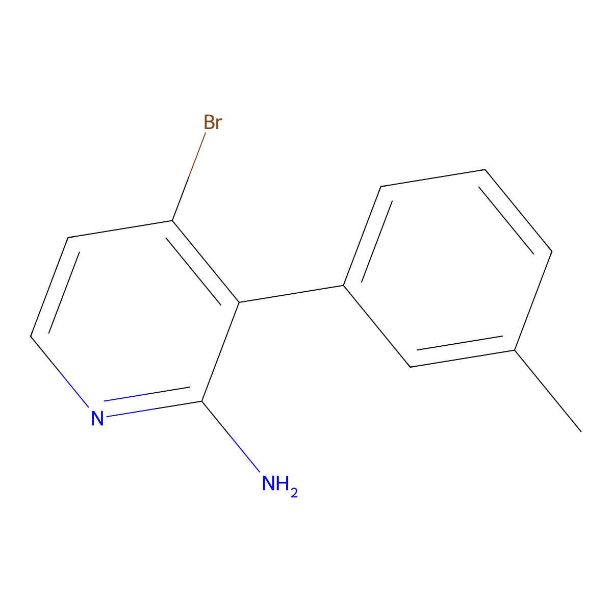 2-Amino-4-bromo-3-(3-tolyl)pyridine molecular structure, CAS 1381934-88-8