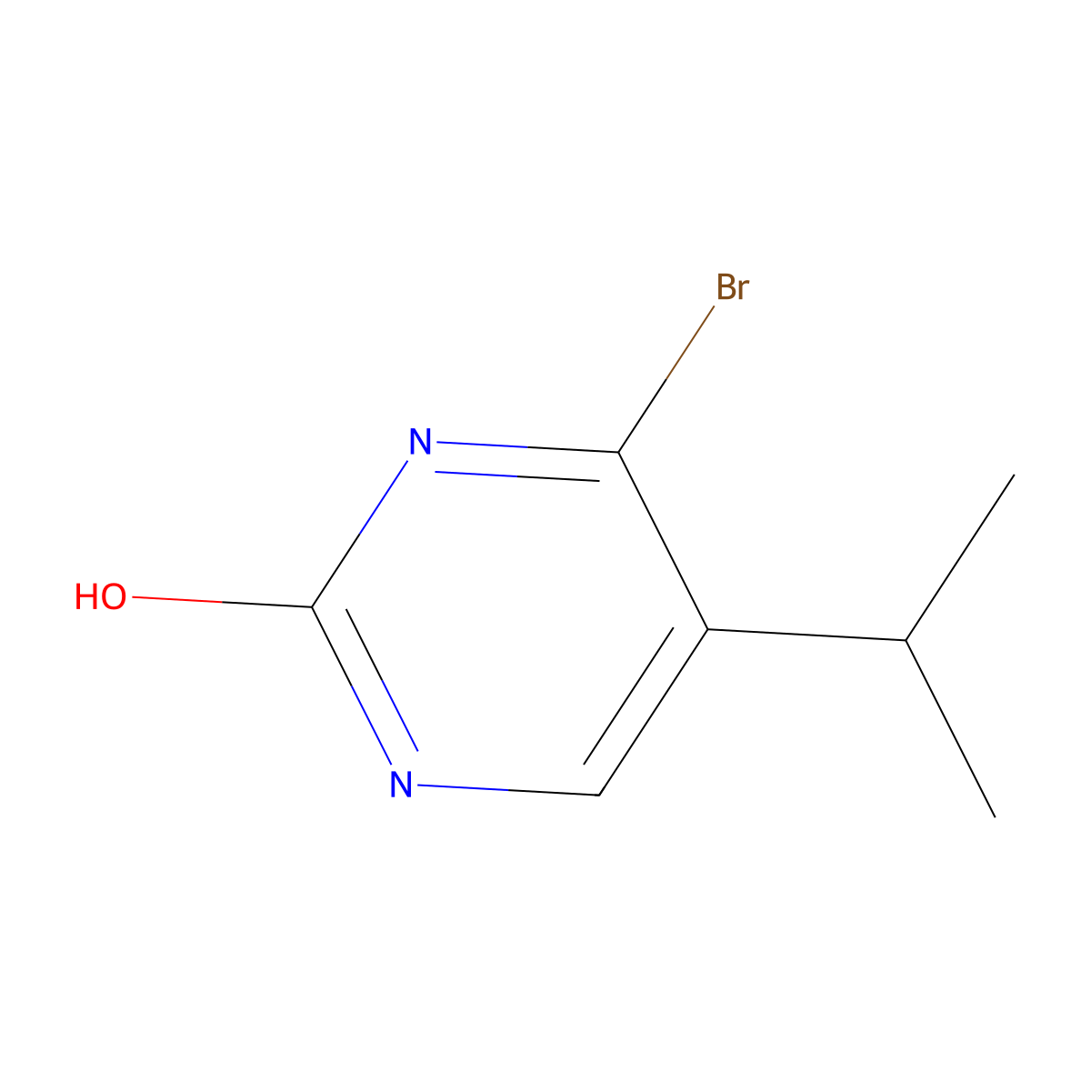 4-Bromo-2-hydroxy-5-(iso-propyl)pyrimidine molecular structure, CAS 1381934-91-3