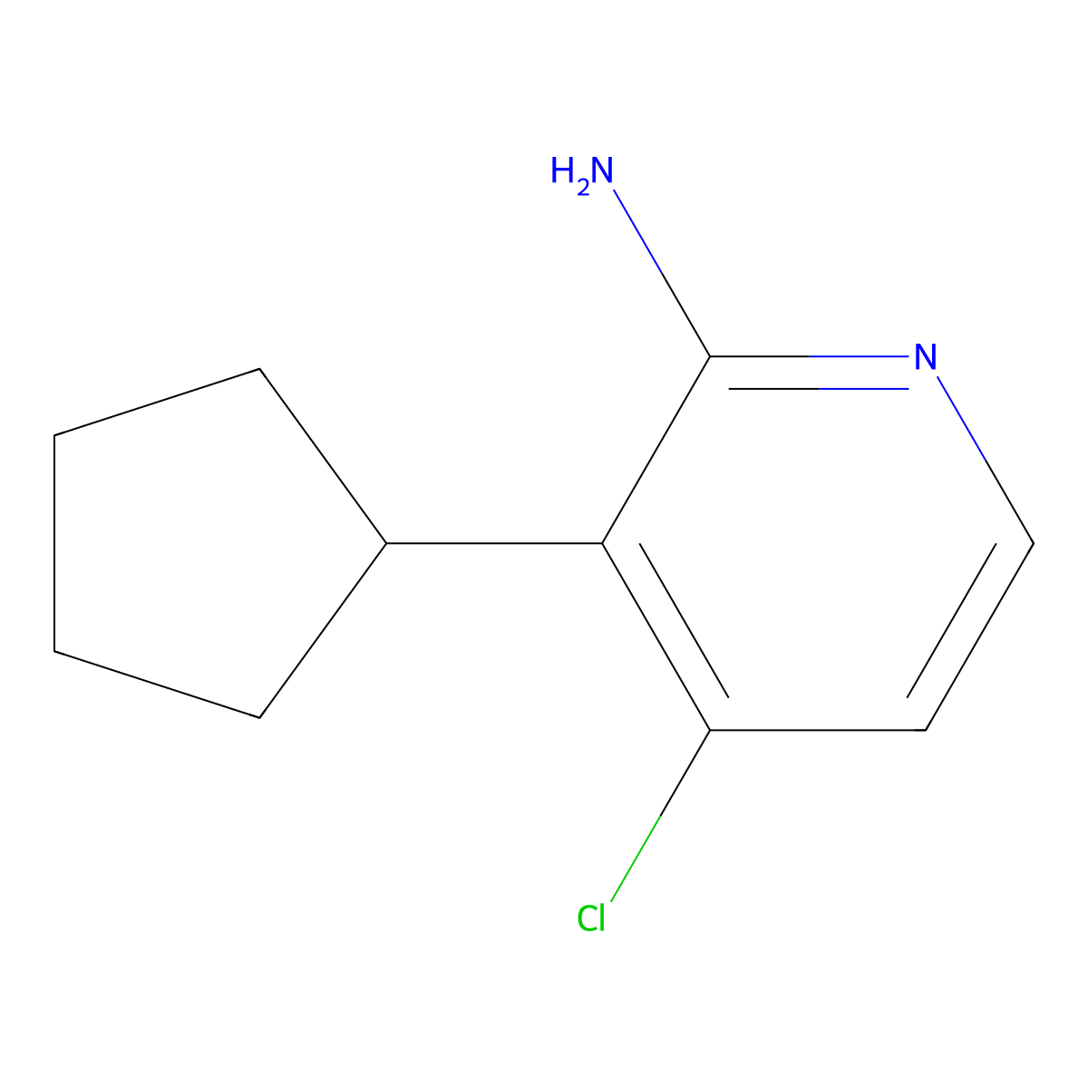 2-Amino-4-chloro-3-(cyclopentyl)pyridine molecular structure, CAS 1381934-92-4
