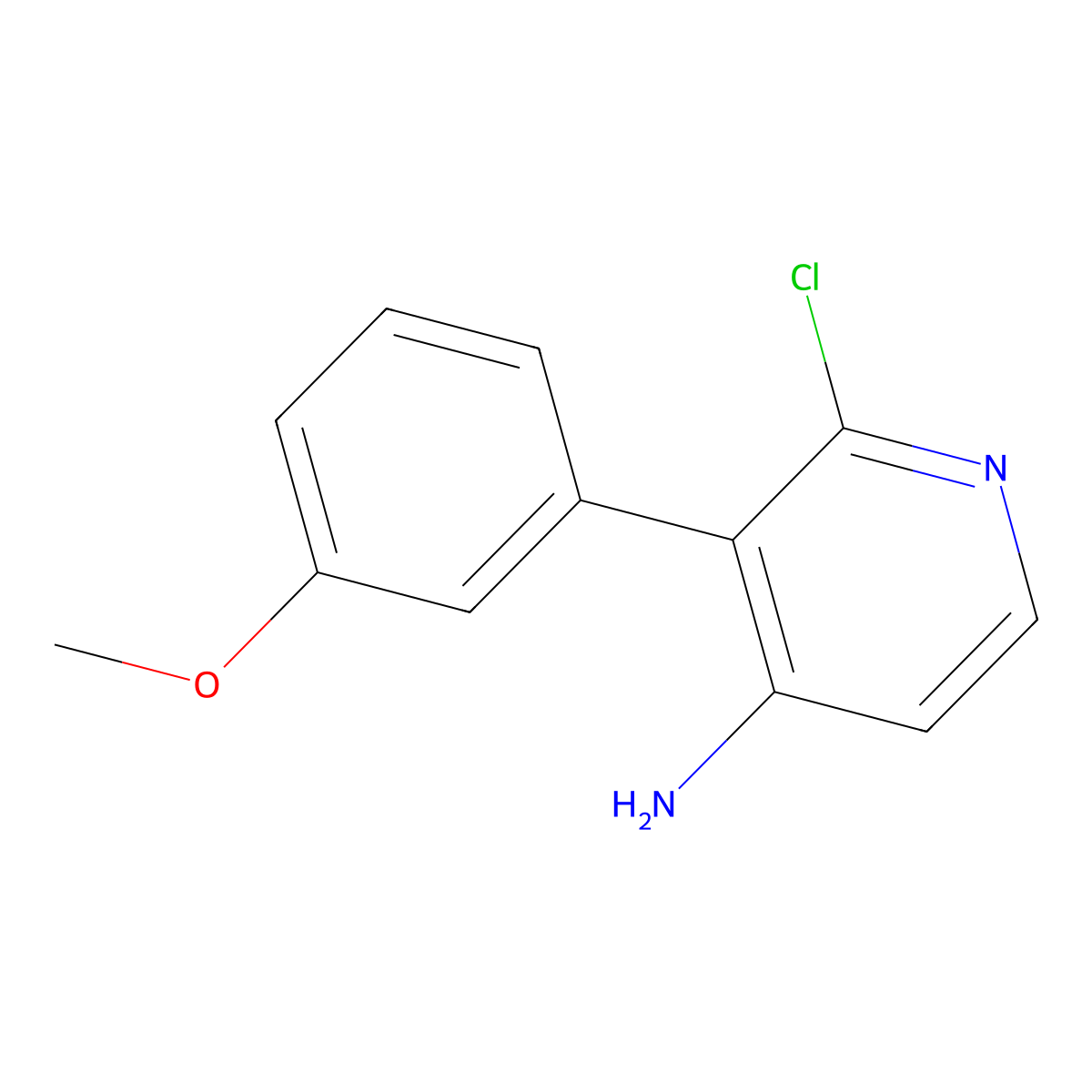2-Chloro-4-amino-3-(3-methoxyphenyl)pyridine molecular structure, CAS 1381934-93-5