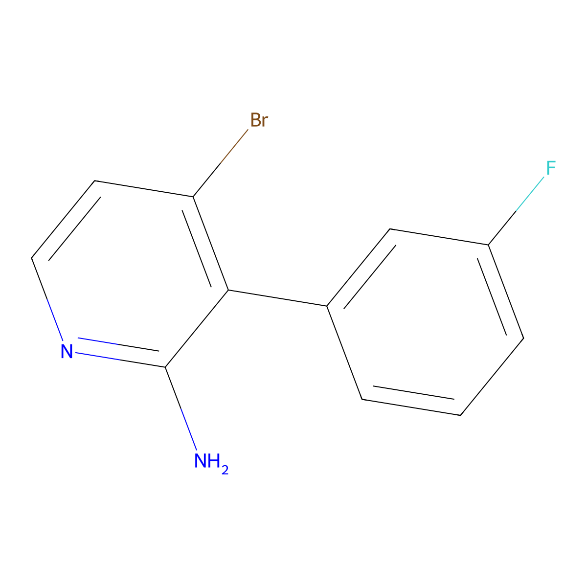 2-Amino-4-bromo-3-(3-fluorophenyl)pyridine molecular structure, CAS 1381934-95-7