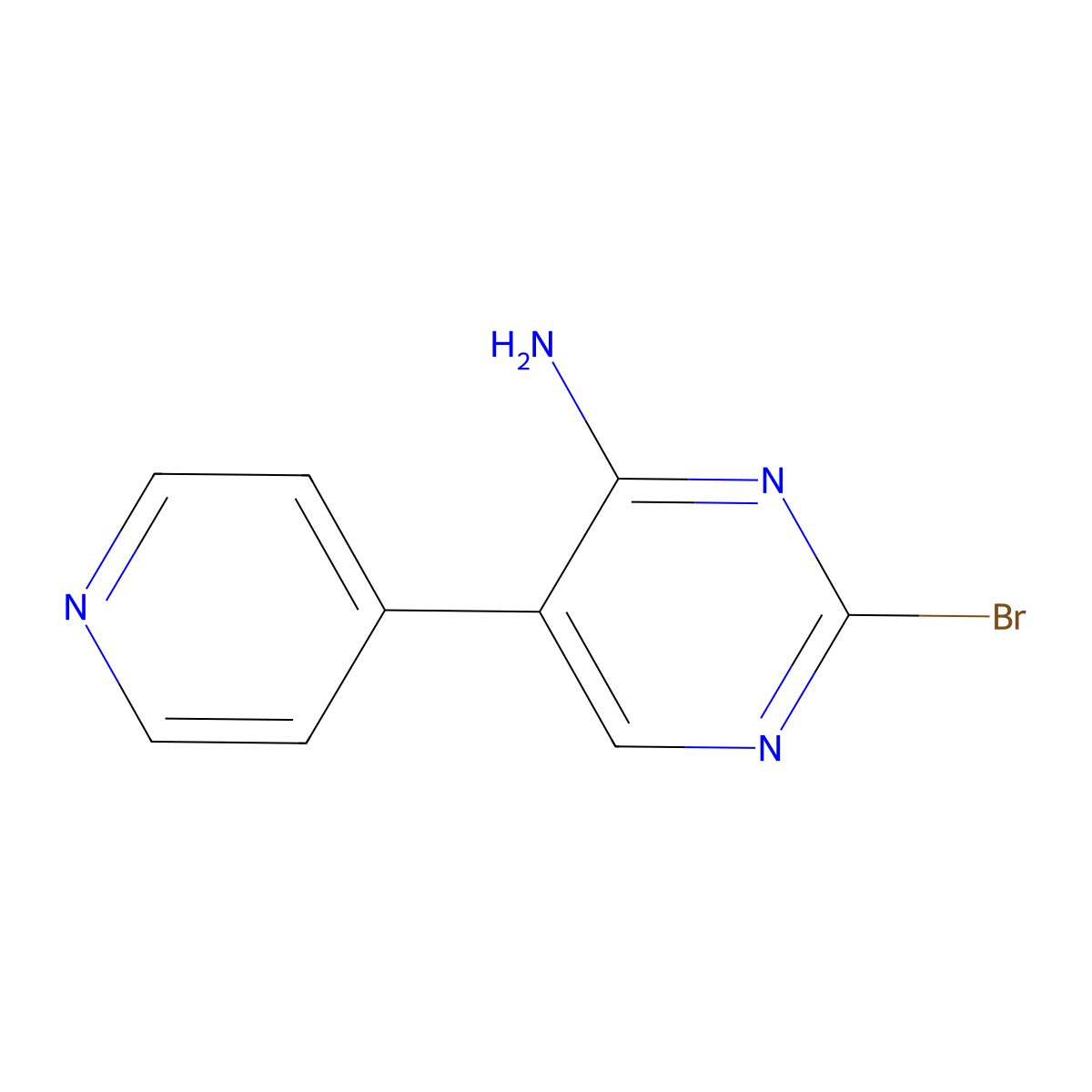 2-Bromol-4-amino-5-(4-pyridyl)pyrimidine molecular structure, CAS 1381934-98-0