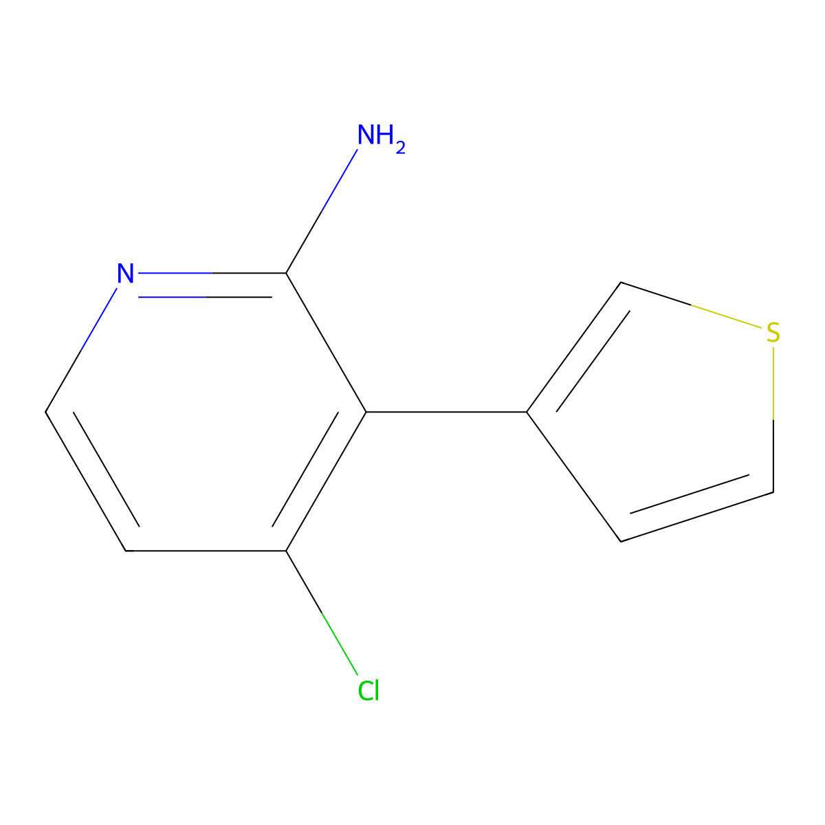 2-Amino-4-chloro-3-(3-thienyl)pyridine molecular structure, CAS 1381934-99-1