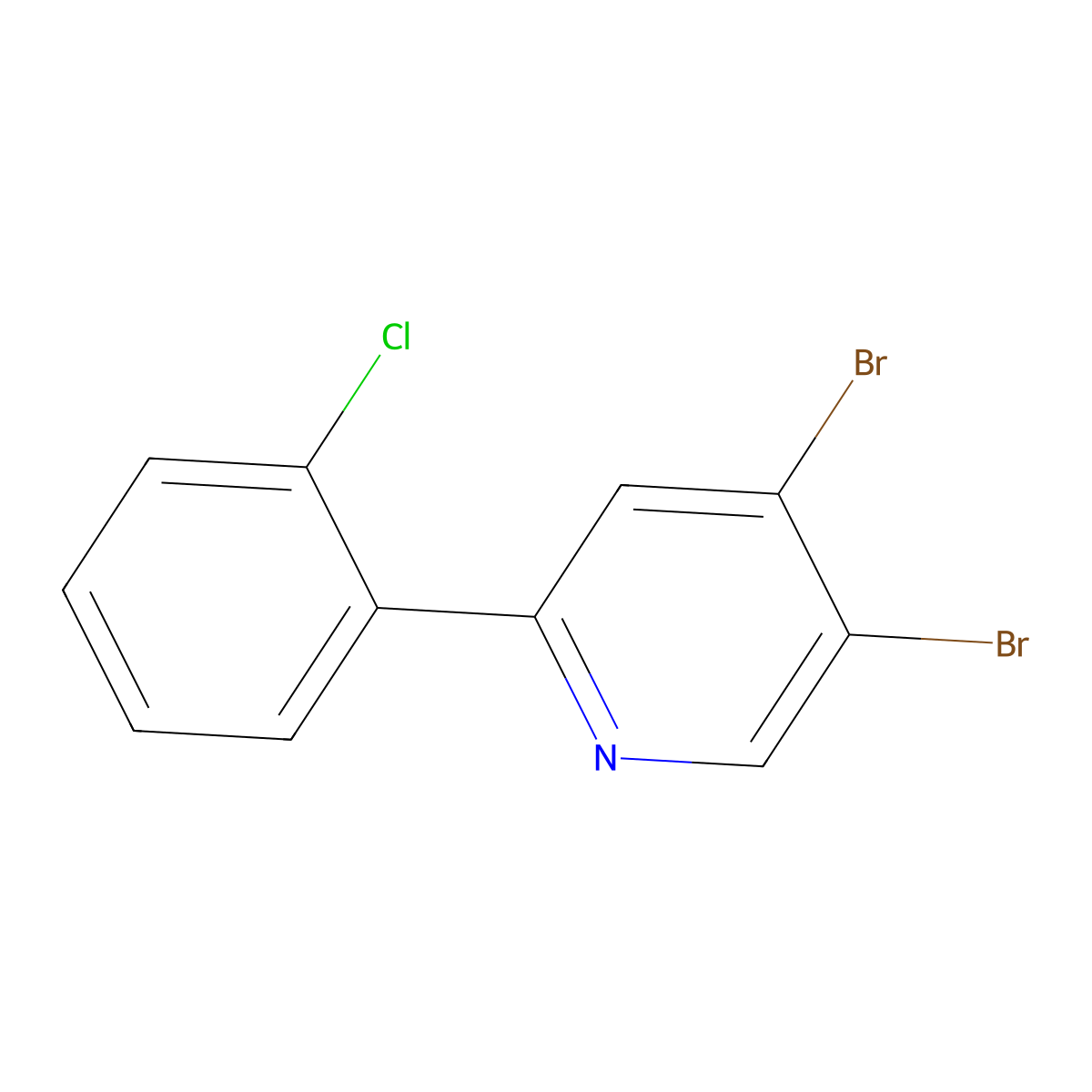 3,4-Dibromo-6-(2-chlorophenyl)pyridine molecular structure, CAS 1381935-00-7