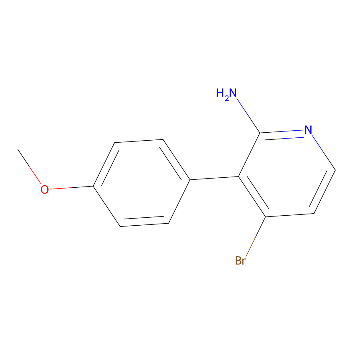 2-Amino-4-bromo-3-(4-methoxyphenyl)pyridine molecular structure, CAS 1381935-01-8