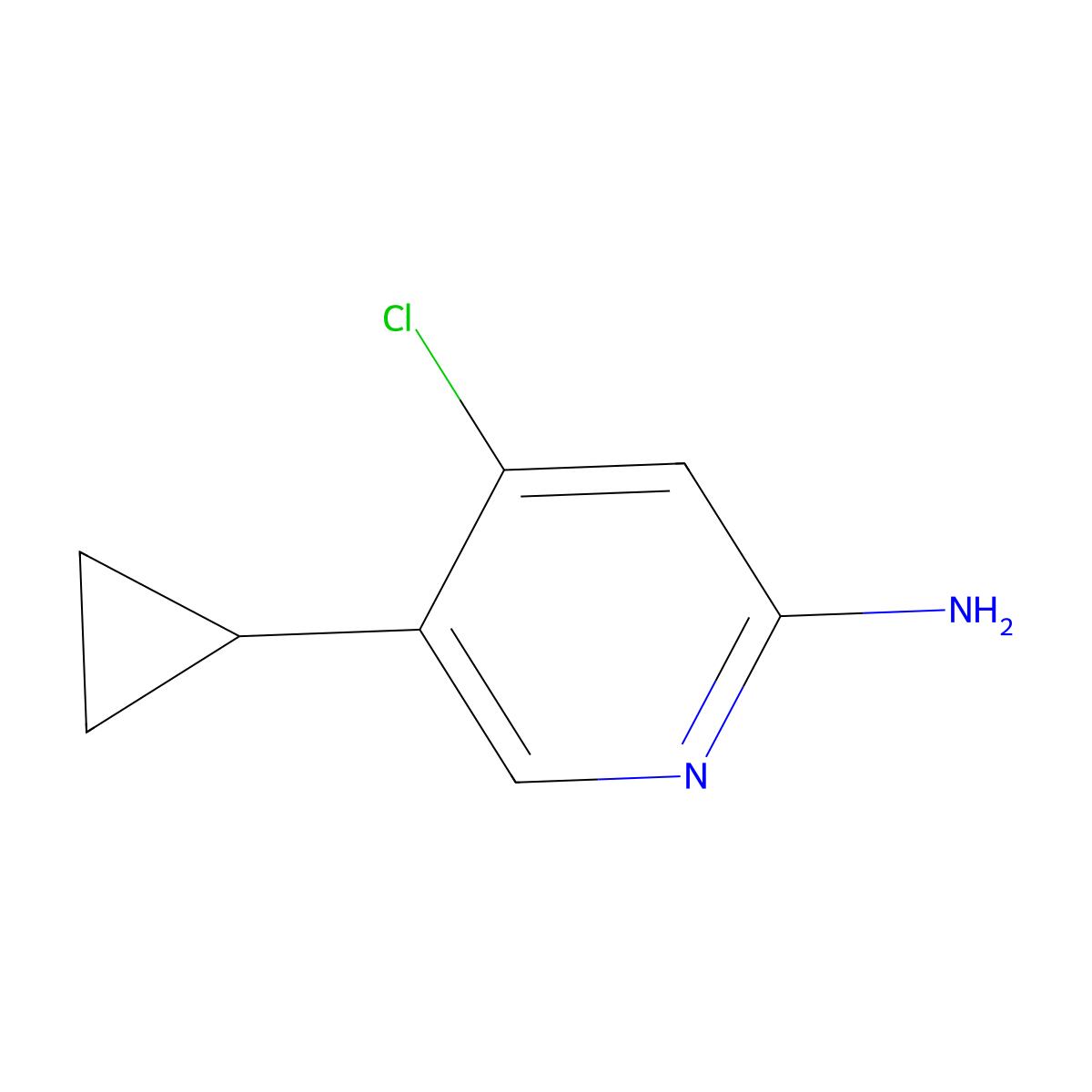 4-chloro-5-cyclopropyl-2-Pyridinamine molecular structure, CAS 1381935-05-2
