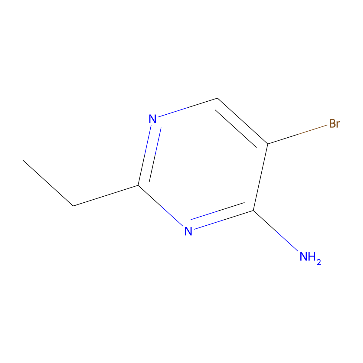5-Bromo-2-ethylpyrimidin-4-amine molecular structure, CAS 1381935-07-4