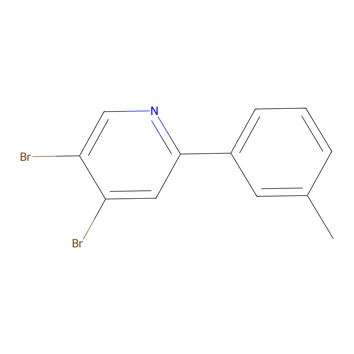 3,4-Dibromo-6-(3-tolyl)pyridine molecular structure, CAS 1381935-08-5