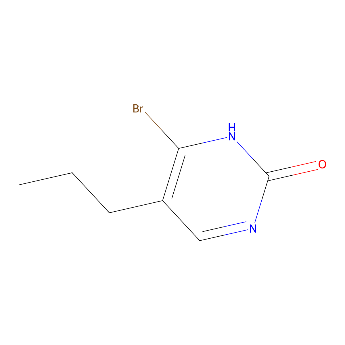 4-Bromo-2-hydroxy-5-(n-propyl)pyrimidine molecular structure, CAS 1381935-09-6