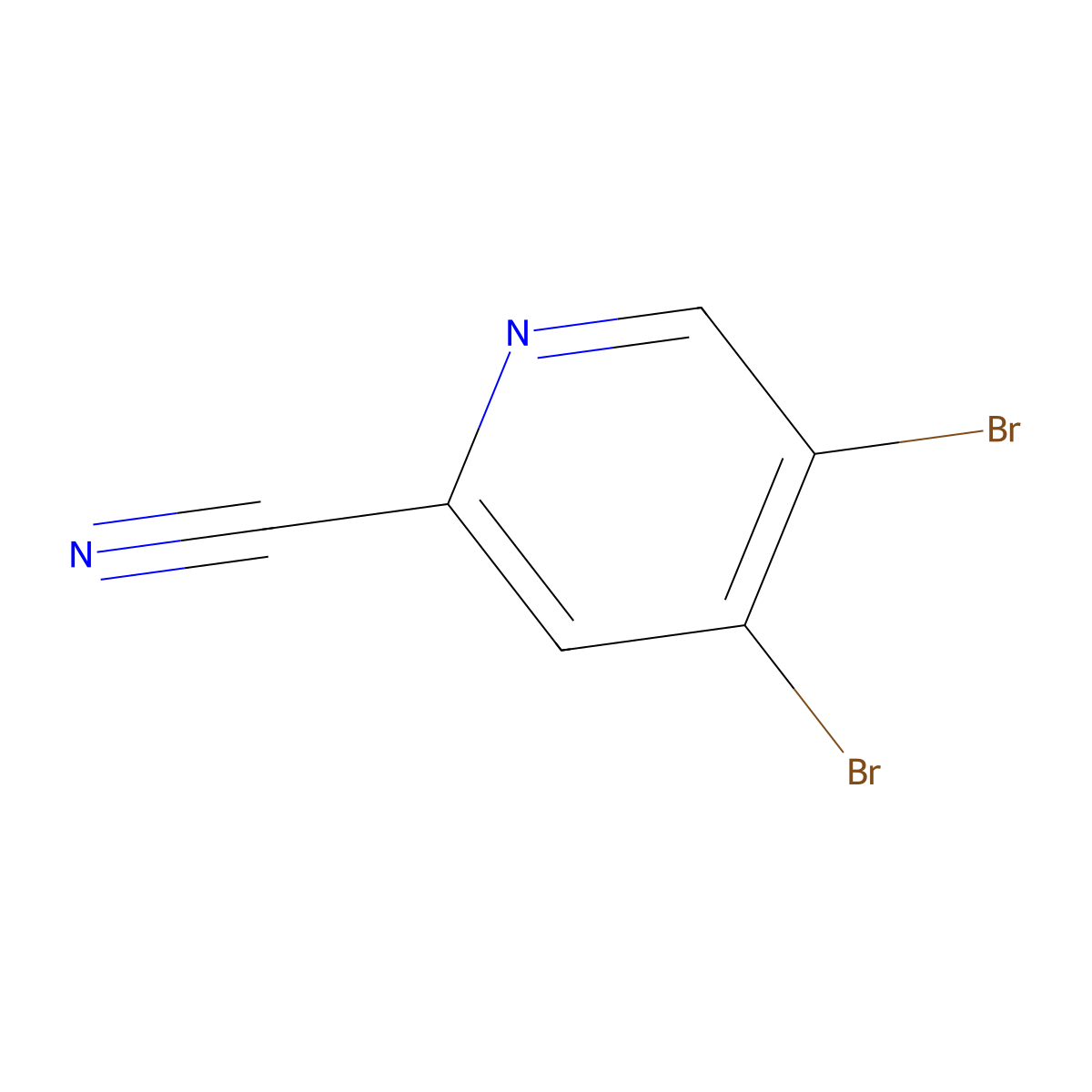 4,5-Dibromo-2-cyanopyridine molecular structure, CAS 1381935-13-2