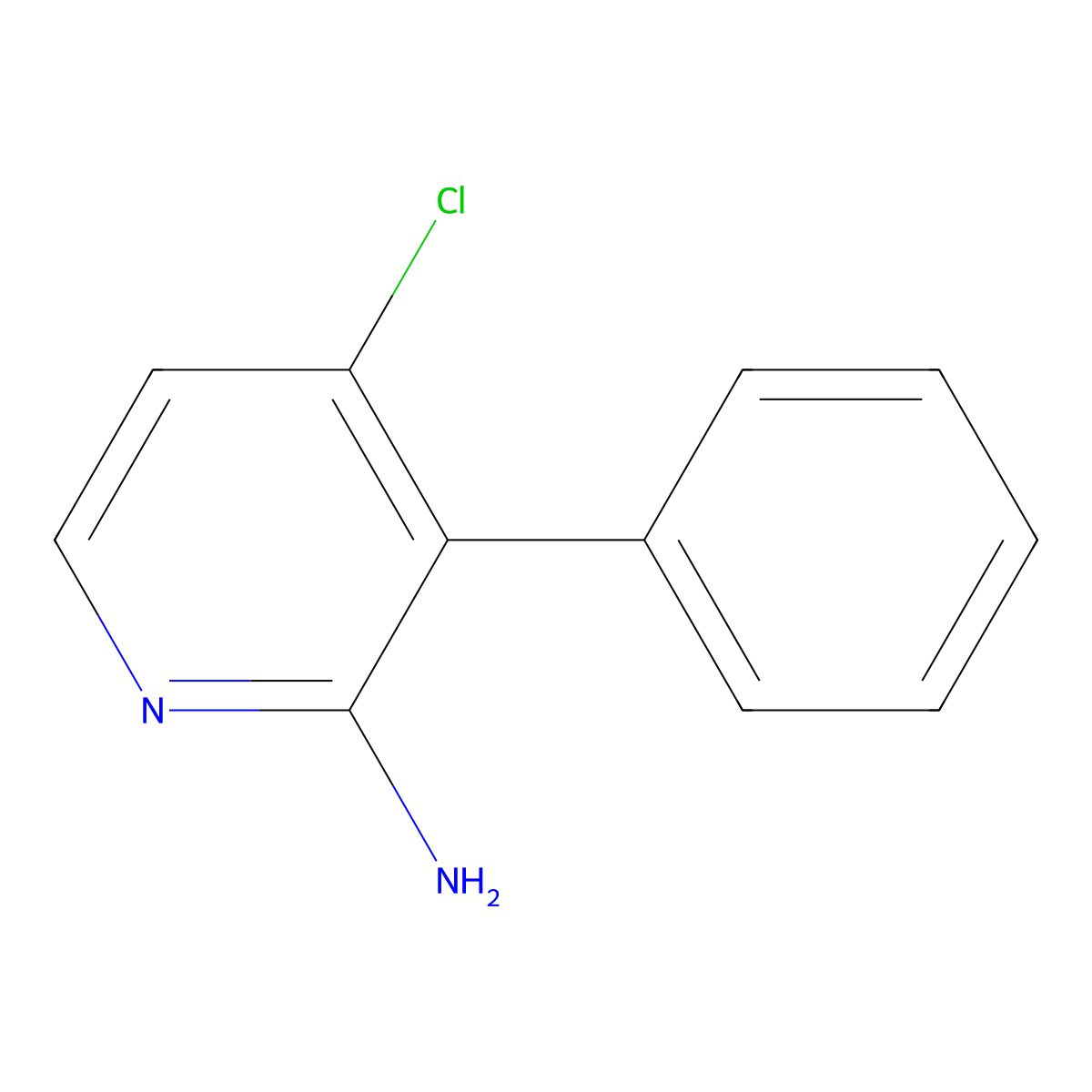 2-Amino-4-chloro-3-phenylpyridine molecular structure, CAS 1381935-14-3