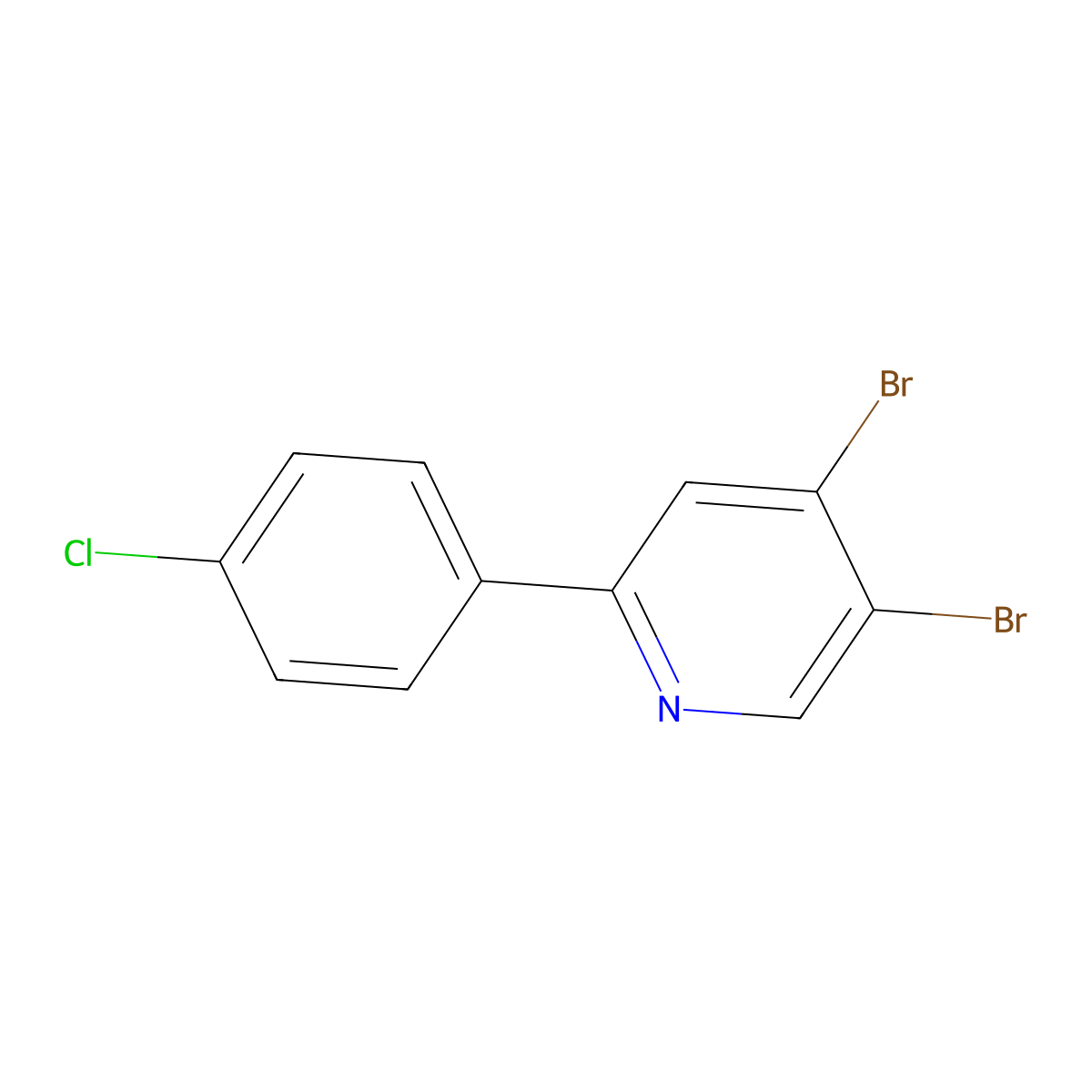 3,4-Dibromo-6-(4-chlorophenyl)pyridine molecular structure, CAS 1381935-15-4