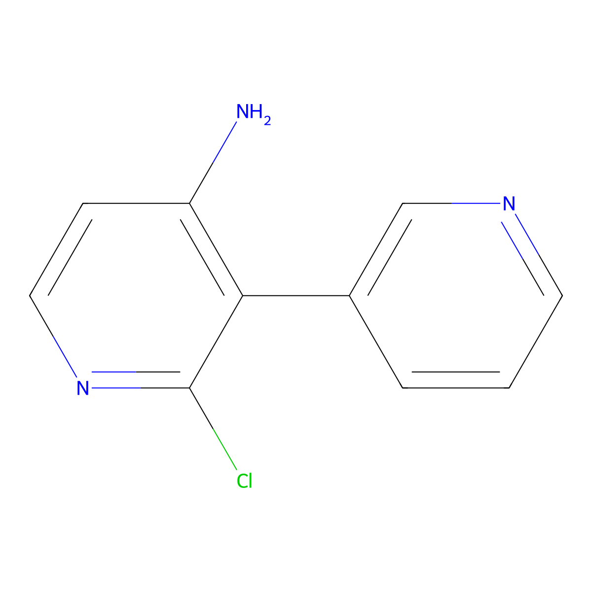 2-Chloro-4-amino-3-(3-pyridyl)pyridine molecular structure, CAS 1381935-16-5