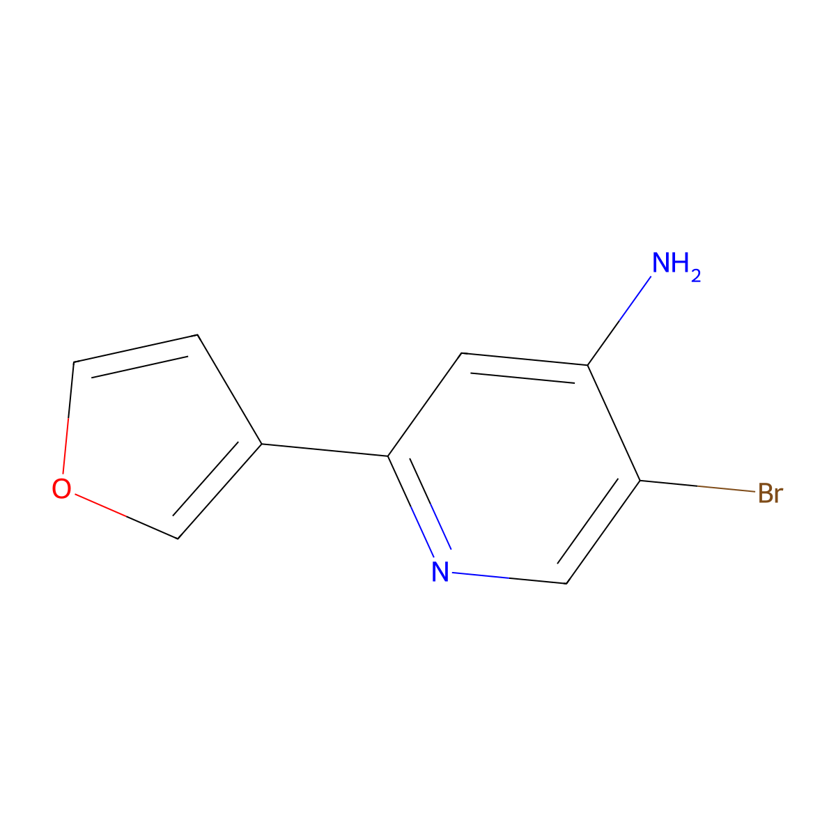 5-Bromo-2-(furan-3-YL)pyridin-4-amine molecular structure, CAS 1381935-19-8
