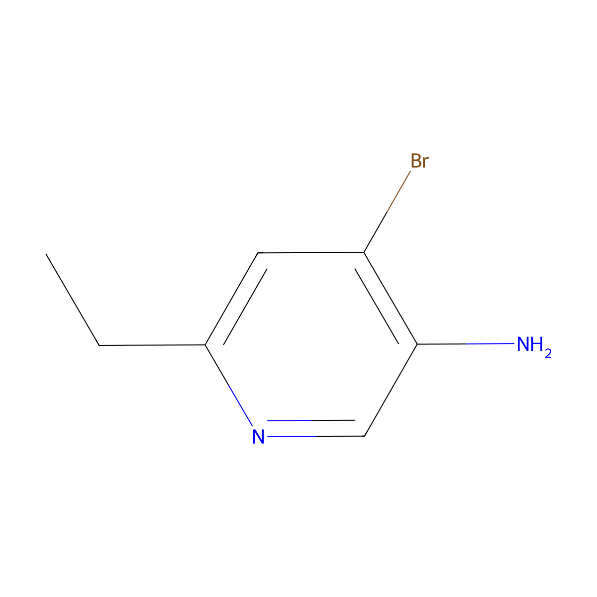 4-Bromo-3-amino-6-ethylpyridine molecular structure, CAS 1381935-22-3