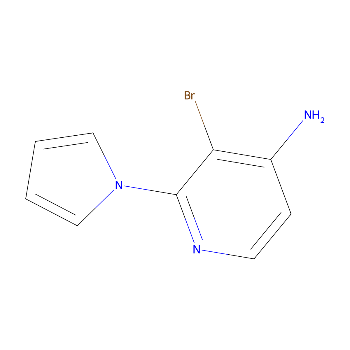 4-Amino-3-bromo-2-(1H-pyrrol-1-YL)pyridine molecular structure, CAS 1381935-23-4