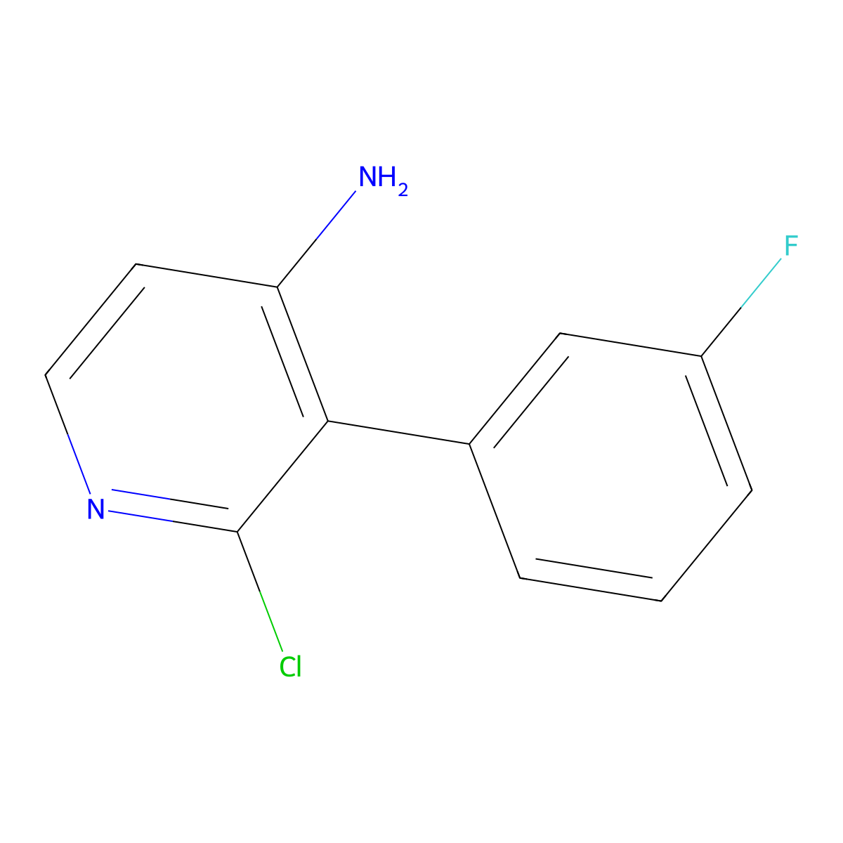 2-Chloro-4-amino-3-(3-fluorophenyl)pyridine molecular structure, CAS 1381935-24-5