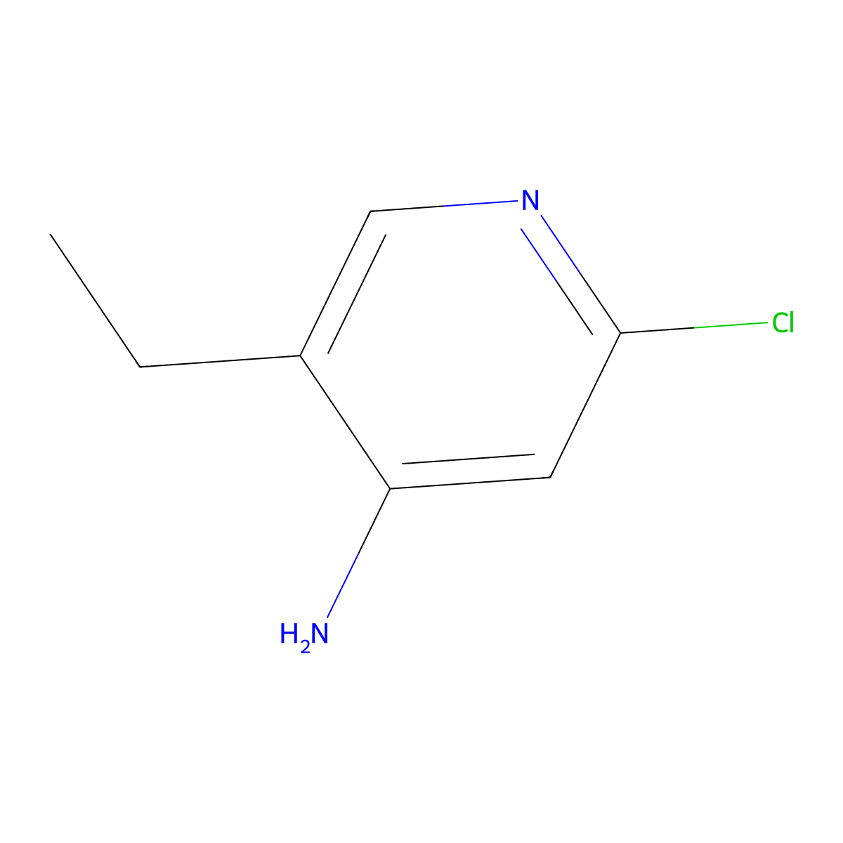 2-Chloro-4-amino-5-ethylpyridine molecular structure, CAS 1381935-25-6