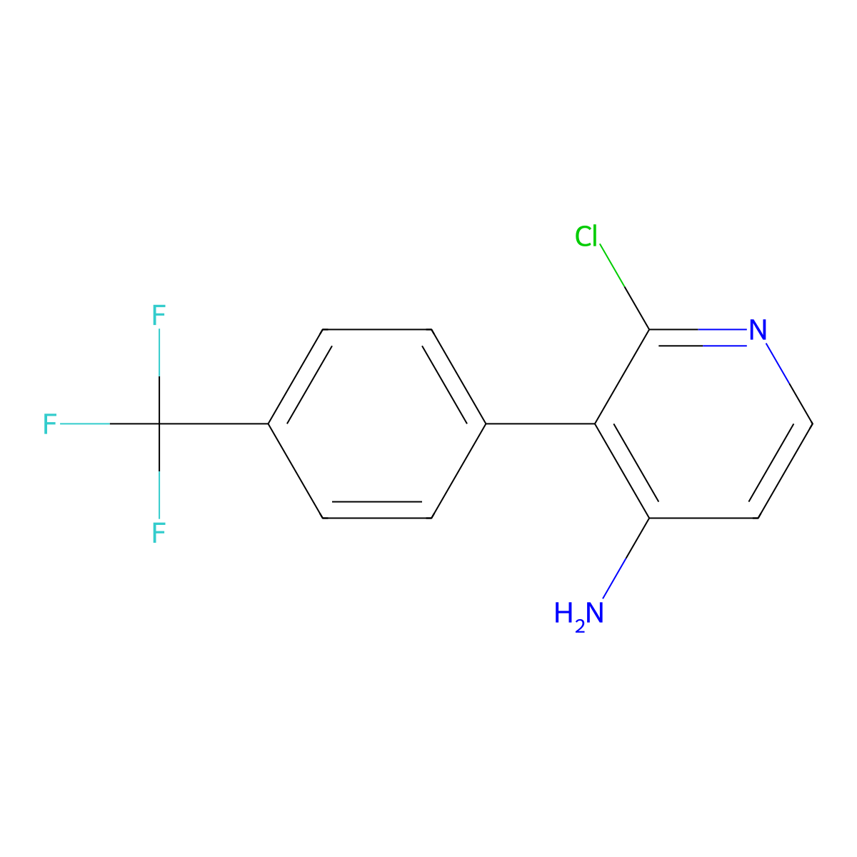 2-Chloro-4-amino-3-(4-trifluoromethylphenyl)pyridine molecular structure, CAS 1381935-26-7