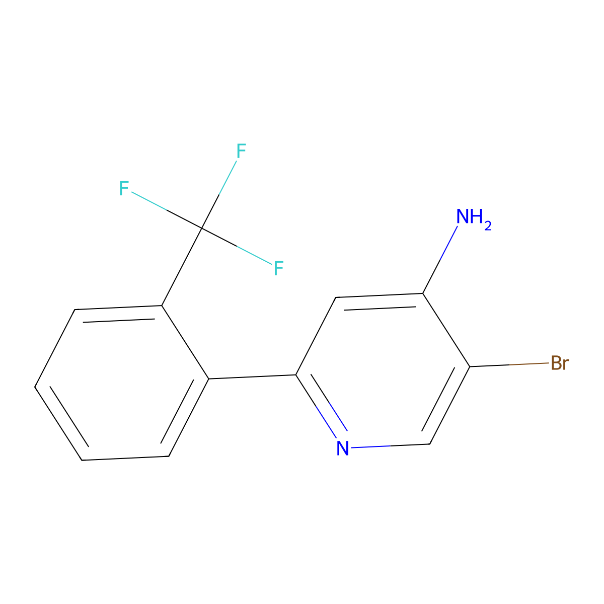3-Bromo-4-amino-6-(2-trifluoromethylphenyl)pyridine molecular structure, CAS 1381935-29-0