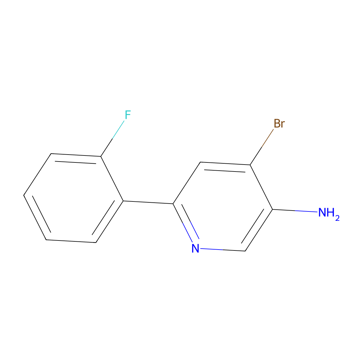 4-Bromo-3-amino-6-(2-fluorophenyl)pyridine molecular structure, CAS 1381935-30-3