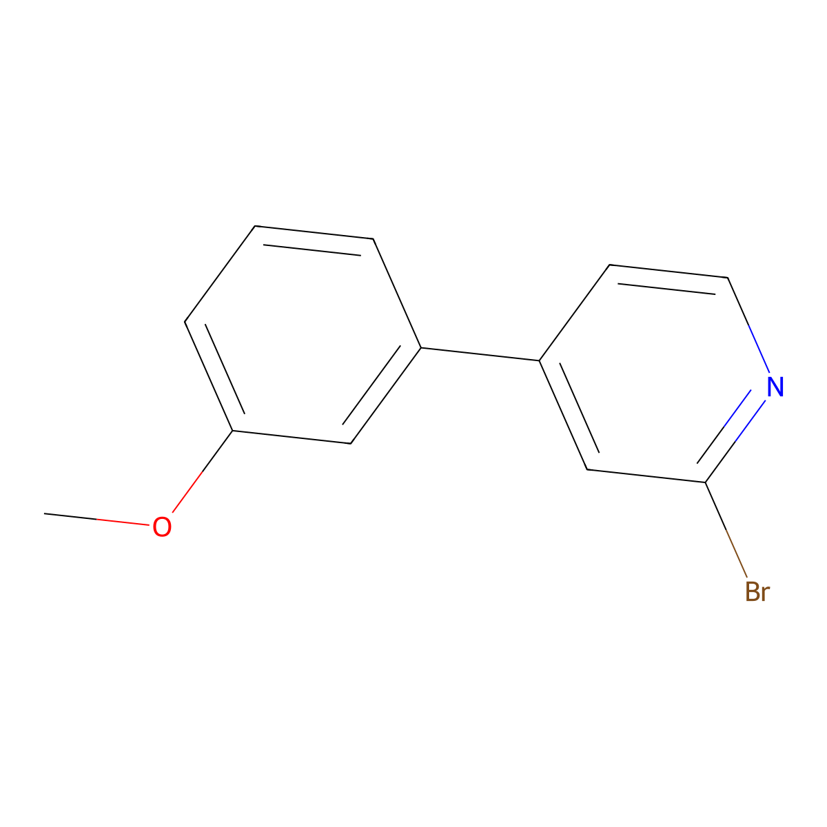 2-Bromo-4-(3-methoxyphenyl)pyridine molecular structure, CAS 1381935-31-4