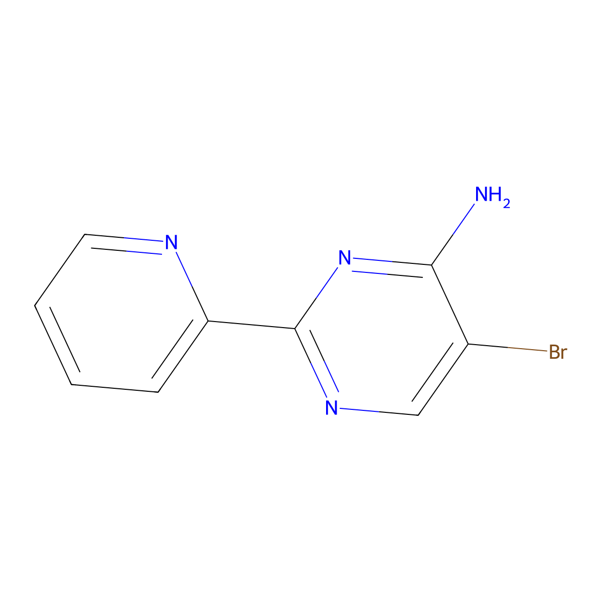 5-Bromo-4-amino-2-(2-pyridyl)pyrimidine molecular structure, CAS 1381935-33-6