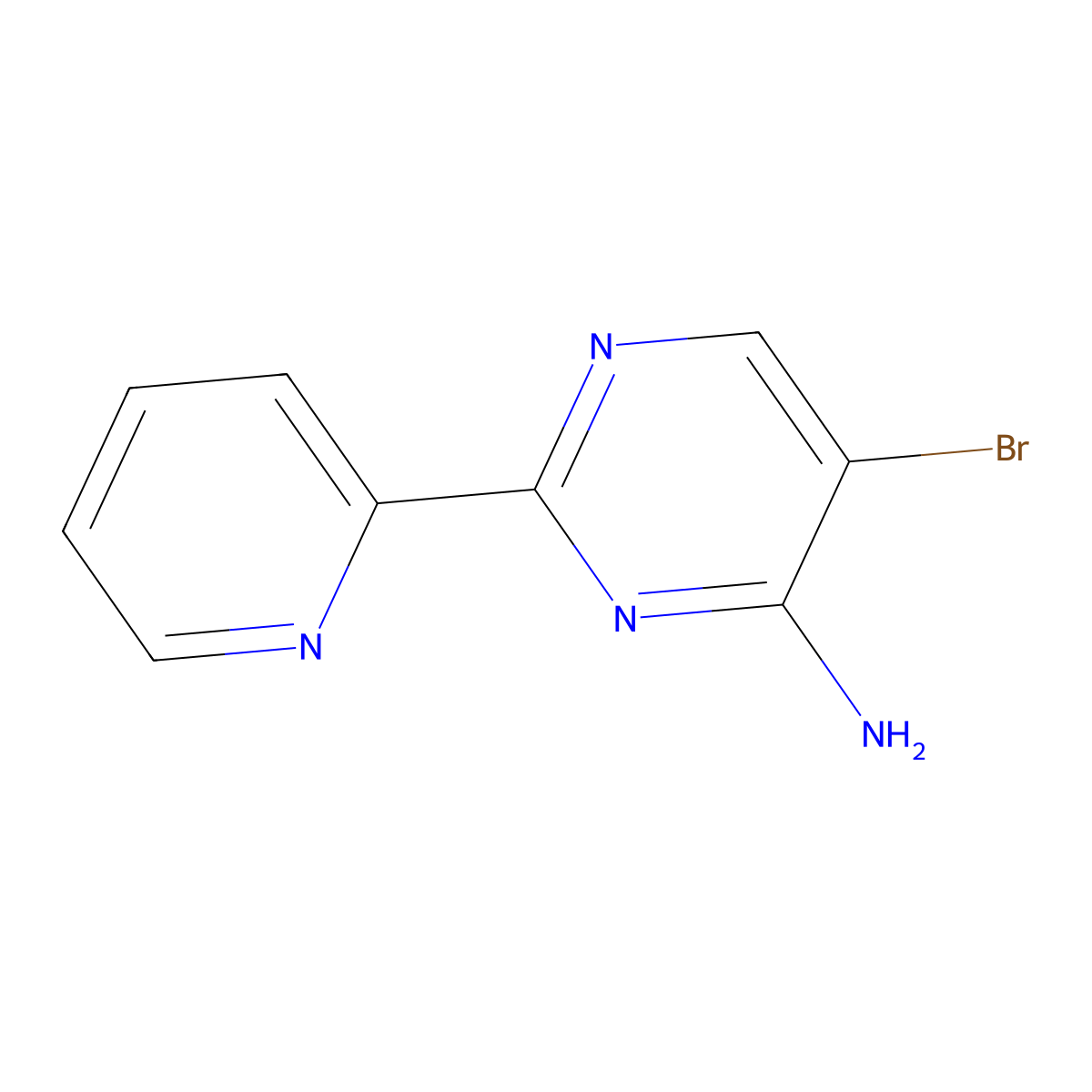 5-Bromo-4-amino-2-(2-pyridyl)pyrimidine molecular structure, CAS 1381935-33-6