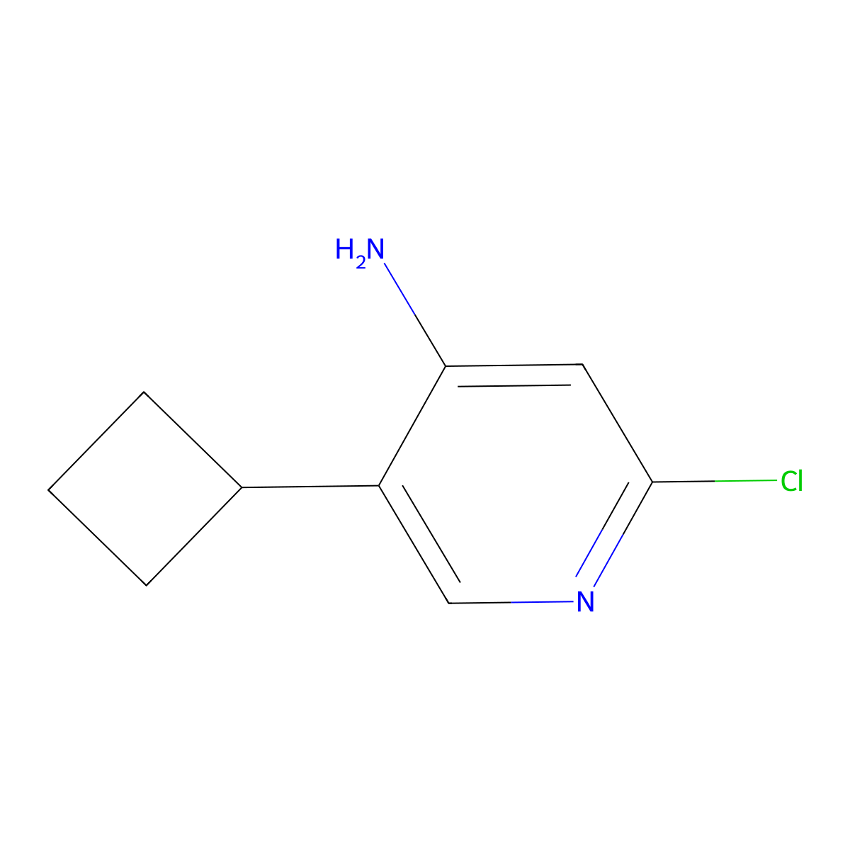 2-Chloro-4-amino-5-(cyclobutyl)pyridine molecular structure, CAS 1381935-35-8