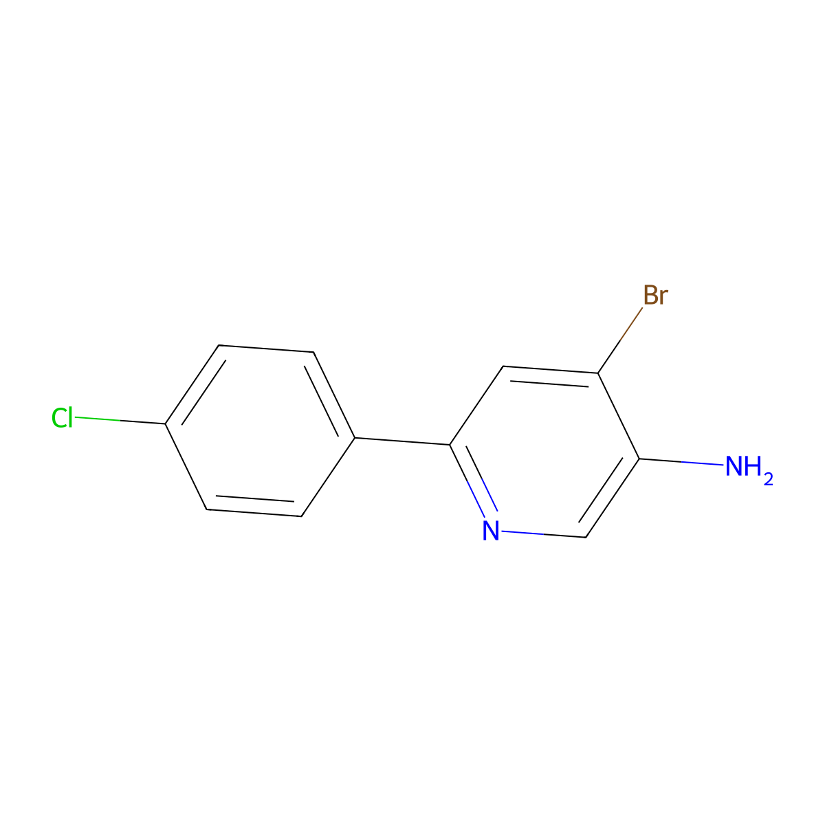 4-Bromo-3-amino-6-(4-chlorophenyl)pyridine molecular structure, CAS 1381935-38-1